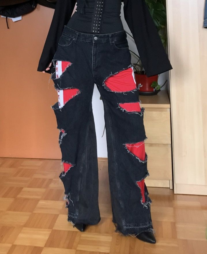 Handmade Ripped double pants Size US 36 / EU 52 - 1 Thumbnail