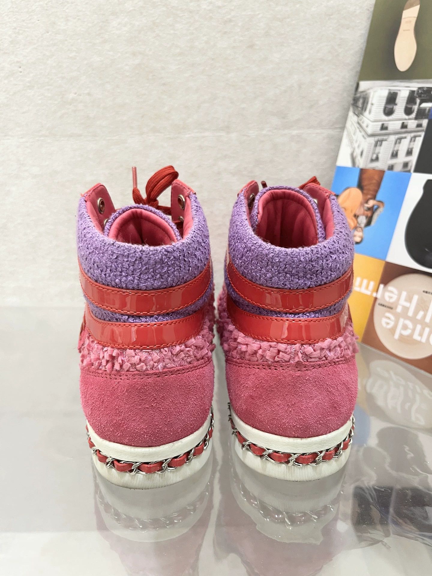 Chanel Chanel pre-owned color blocked high-top sneakers 36 Size US 5.5 / IT 35.5 - 3 Thumbnail