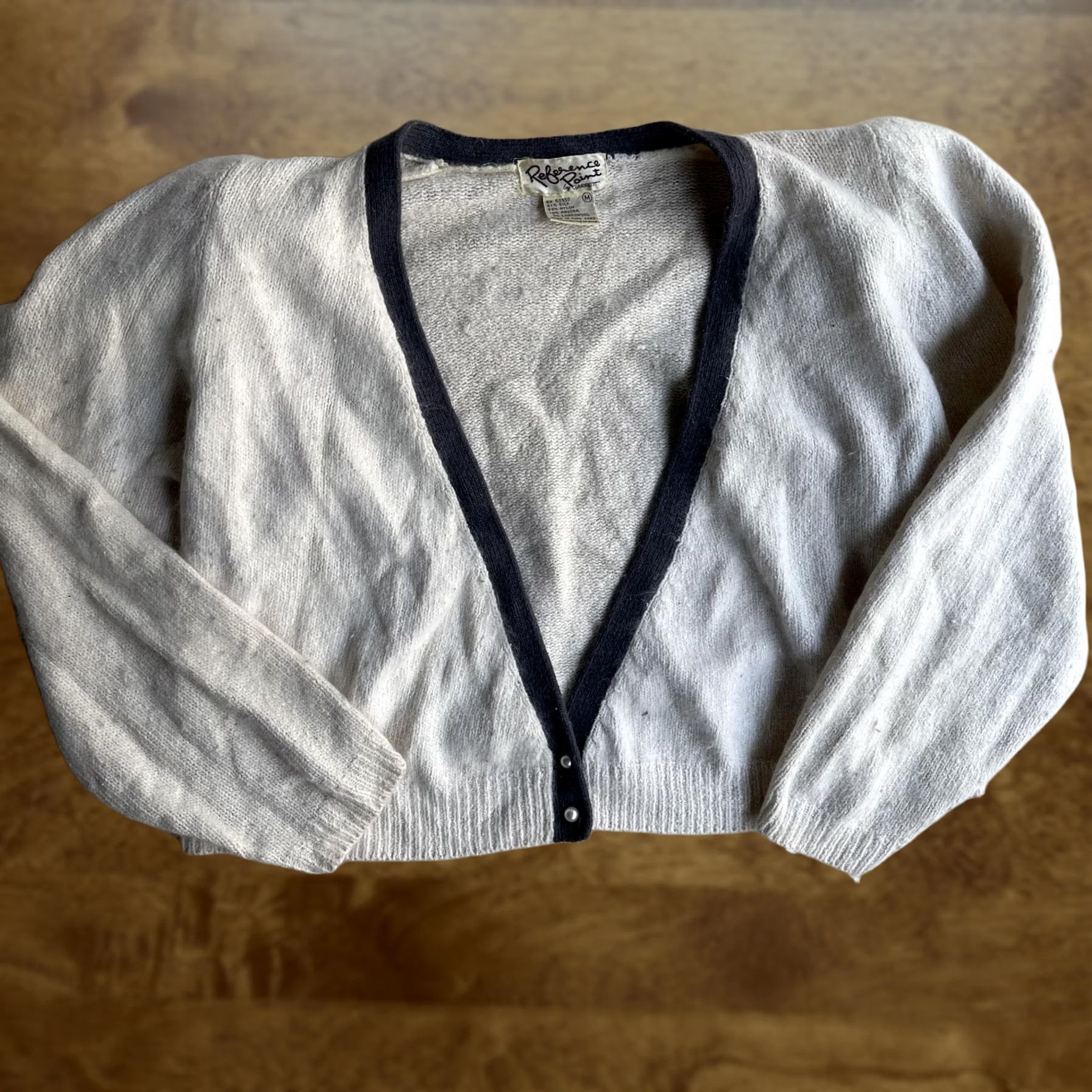 Vintage VINTAGE Reference Point Cardigan Sweater Womens M White Silk Angora Cropped Size M / US 6-8 / IT 42-44 - 1 Thumbnail