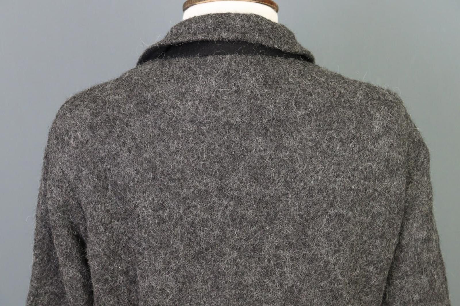 Designer Peruvian Connection Blazer Size 10 Gray Knit Alpaca Button Size L / US 10 / IT 46 - 11 Thumbnail