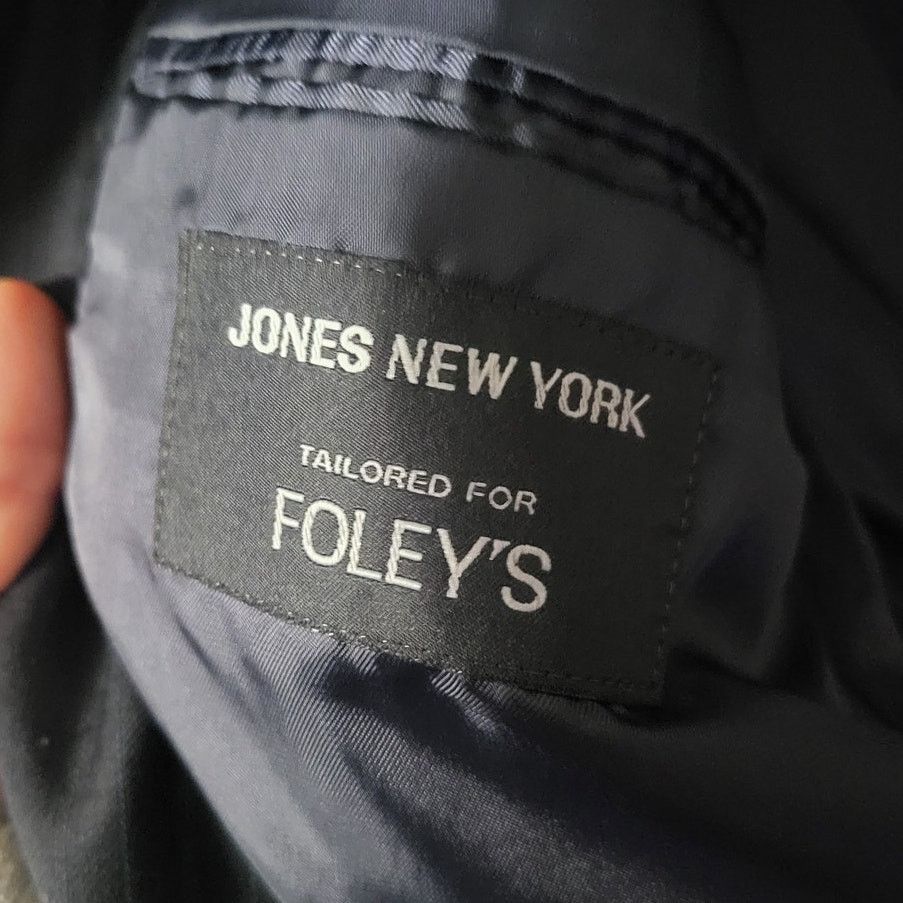 Jones New York Jones New York Men's Navy Pinstriped Wool Blazer - 42 R Size 42R - 6 Thumbnail