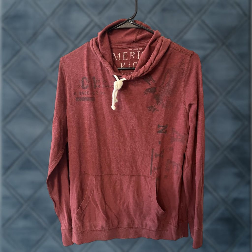 Vintage American Eagle Hoodie Men S Y2K Spellout Logo Lightweight Pinkman Skater Red Front Logo Pullover Classic Outdoor Knitting Sweatshirt Men Size US S / EU 44-46 / 1 - 1 Thumbnail