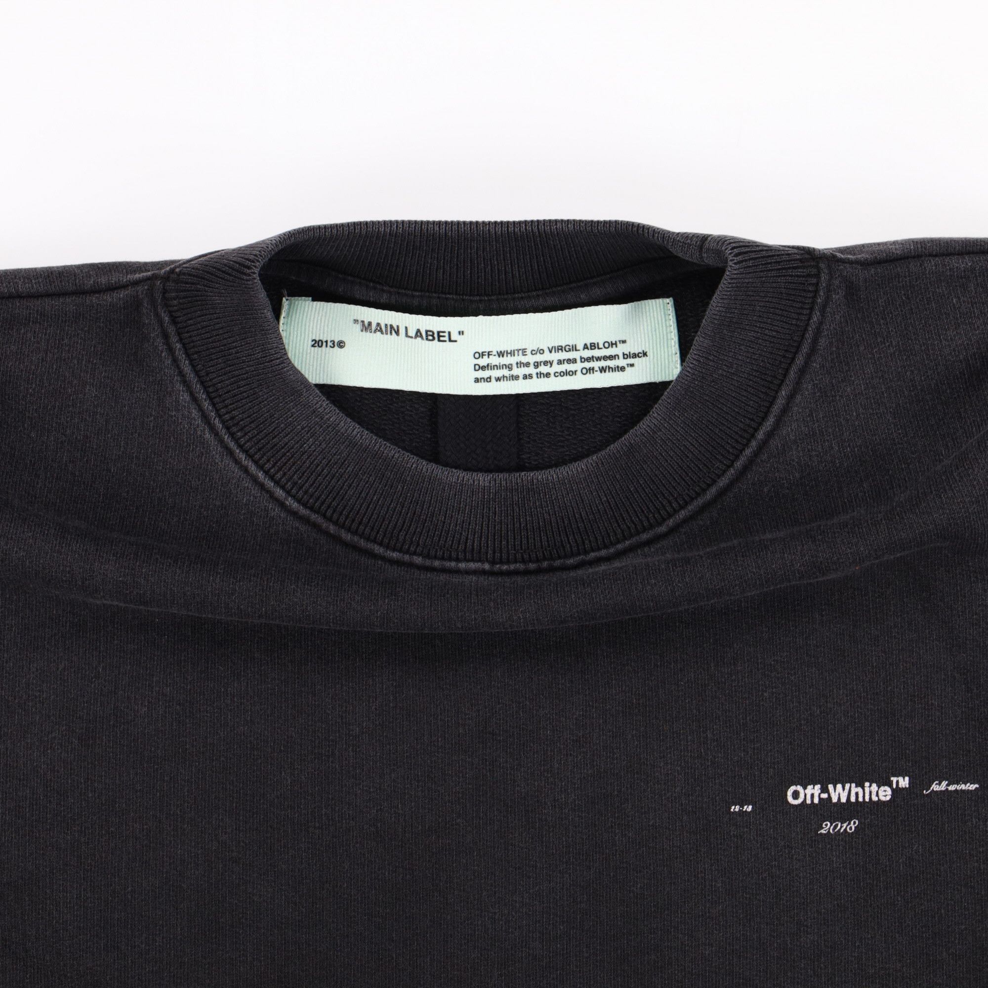 Off-White Washed Black 3D Line Diag Arrows Logo Sweatshirt Size US XXS / EU 40 - 8 Thumbnail