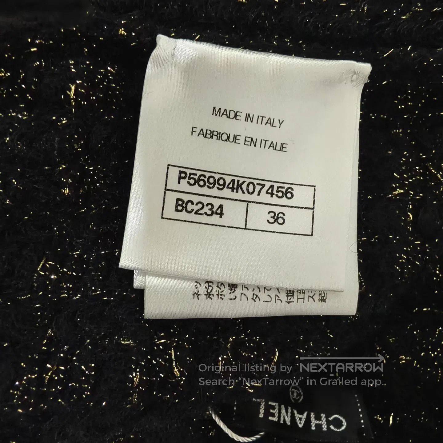 Chanel Chanel Black Little Black Dress Tweed Flower Gold Button H Size 35" - 5 Thumbnail
