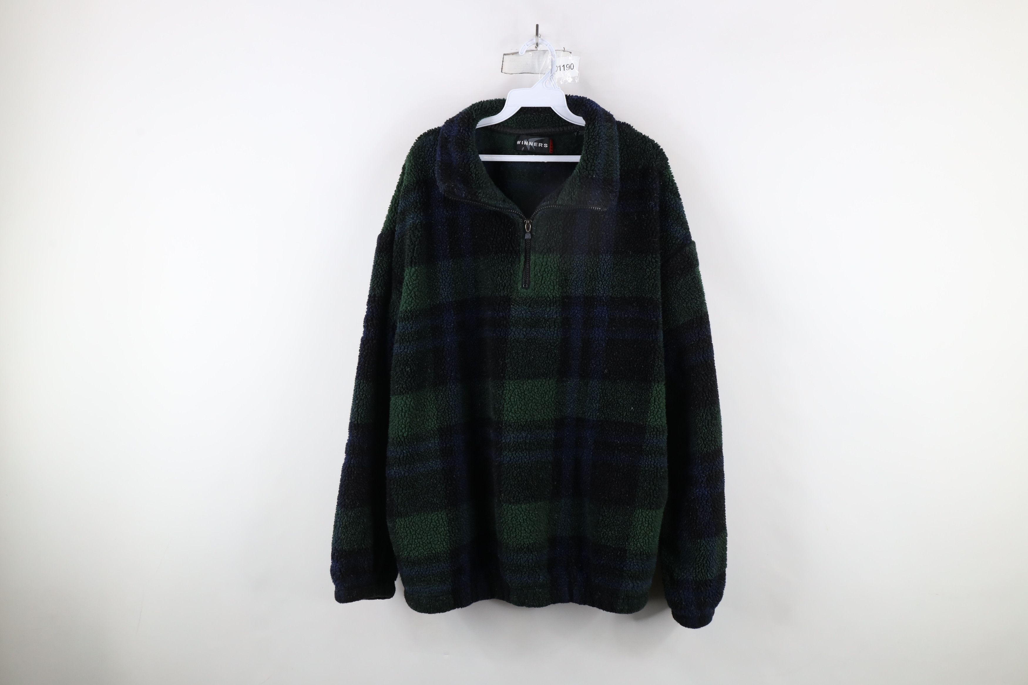 Vintage Vintage 90s Streetwear Half Zip Pullover Sweater Plaid Size US XL / EU 56 / 4 - 1 Thumbnail