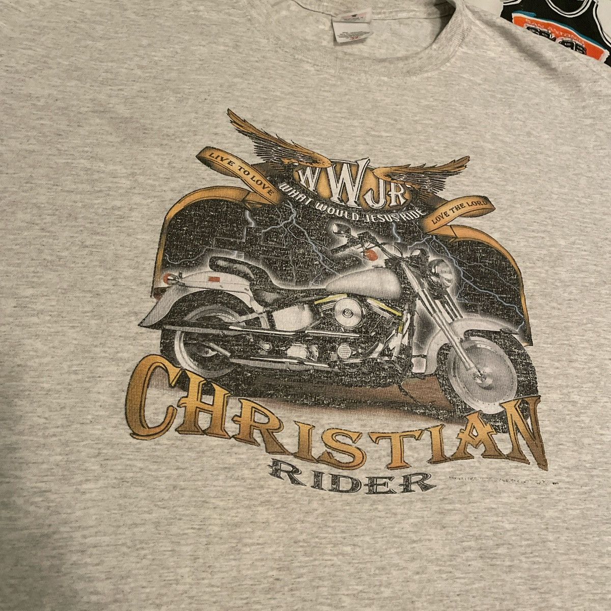 Harley Davidson × Vintage Y2K Jesus Motorcycle God Church Bible Verse Book Tee Size US XXL / EU 58 / 5 - 3 Thumbnail
