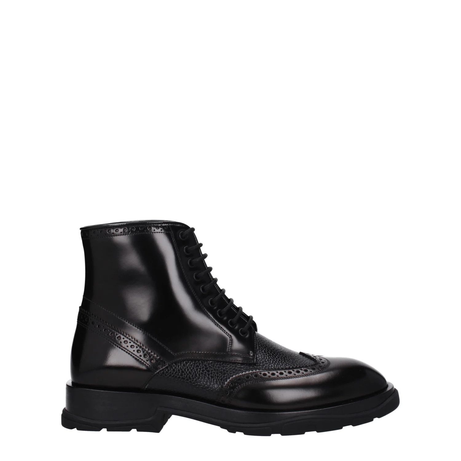 Alexander McQueen ob1o1e0225 Leather Ankle Boots in Black Size US 7 / EU 40 - 1 Thumbnail