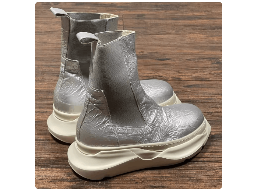 Rick Owens Drkshdw Rick Owens Men's Silver Stretch Crepe Chelsea Boots Size US 10 / EU 43 - 2 Thumbnail
