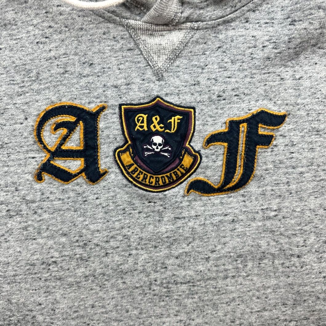 Abercrombie & Fitch VINTAGE Abercrombie & Fitch Hoodie Sweater Gray Skull Crossbones Y2K Adult SMALL, Pullover, Long Sleeve, Hooded, Regular Mens Size US S / EU 44-46 / 1 - 2 Thumbnail