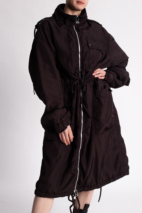 Bottega Veneta o1y0725 Hooded Coat in Dark Brown Size M / US 6-8 / IT 42-44 - 2 Thumbnail