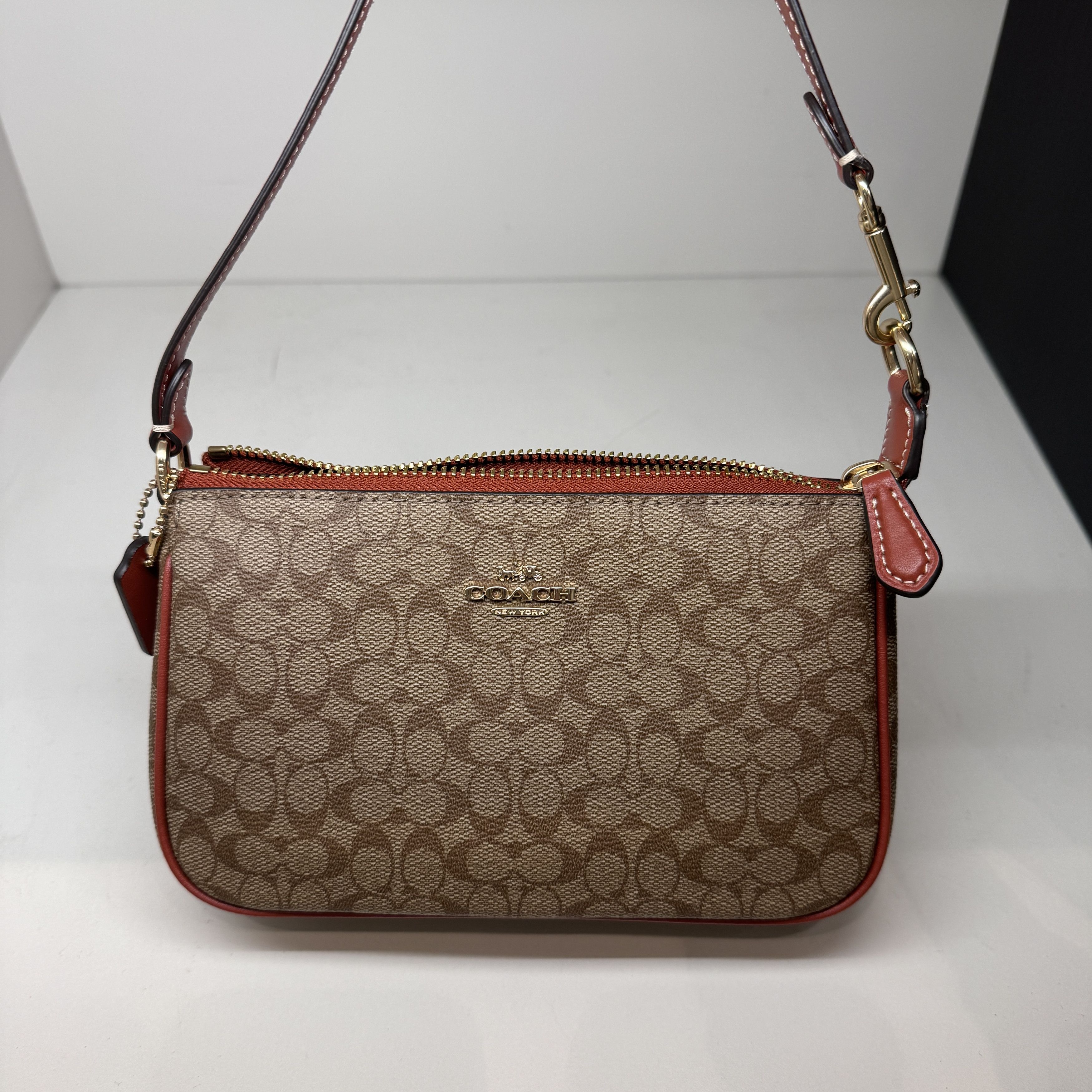 image of Coach Nolita 19 Ce698 in Gold/Khaki/Terracotta, Women's