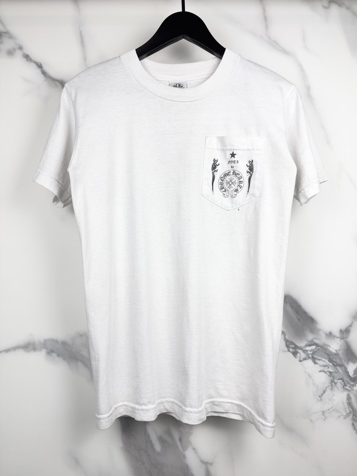 Chrome Hearts Chrome Hearts Vintage Foti Skull Logo Pocket Tshirt Size US S / EU 44-46 / 1 - 2 Thumbnail