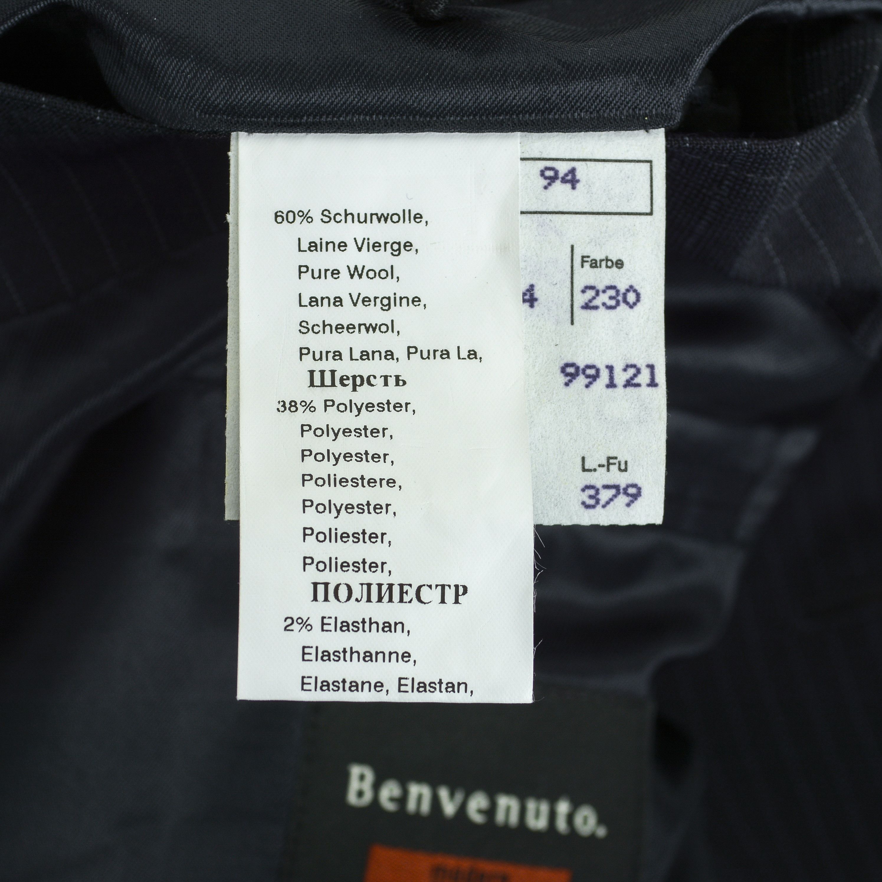 BENVENUTO. Men UK 36L US Grey Blazer Suit Jacket Pants 2 Piece Suit XS Size 36R - 10 Thumbnail