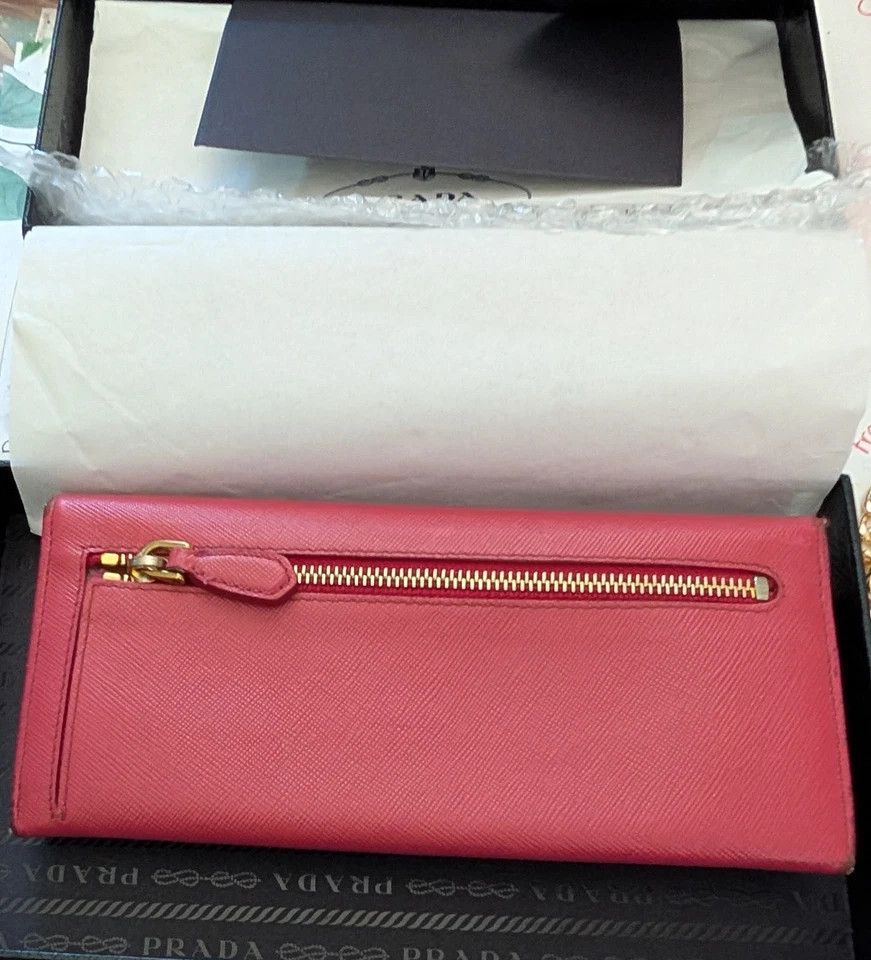 Prada PRADA Ribbon Purse Peonia pink Safiano Women Wallet Box Size ONE SIZE - 3 Thumbnail