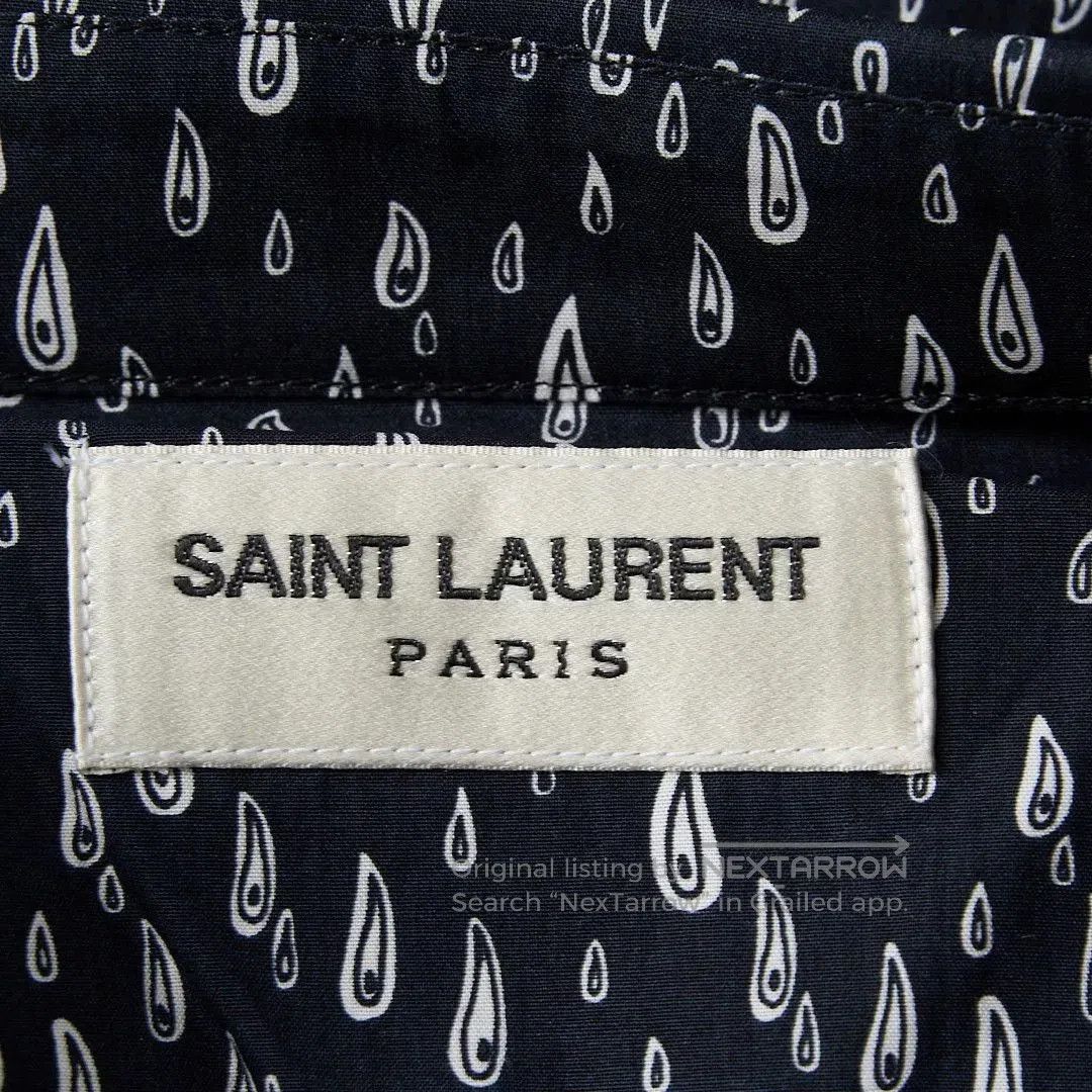 Saint Laurent Paris Saint Laurent Blue Teardrop Short-Sleeve Shirt. Size US XXS / EU 40 - 6 Thumbnail