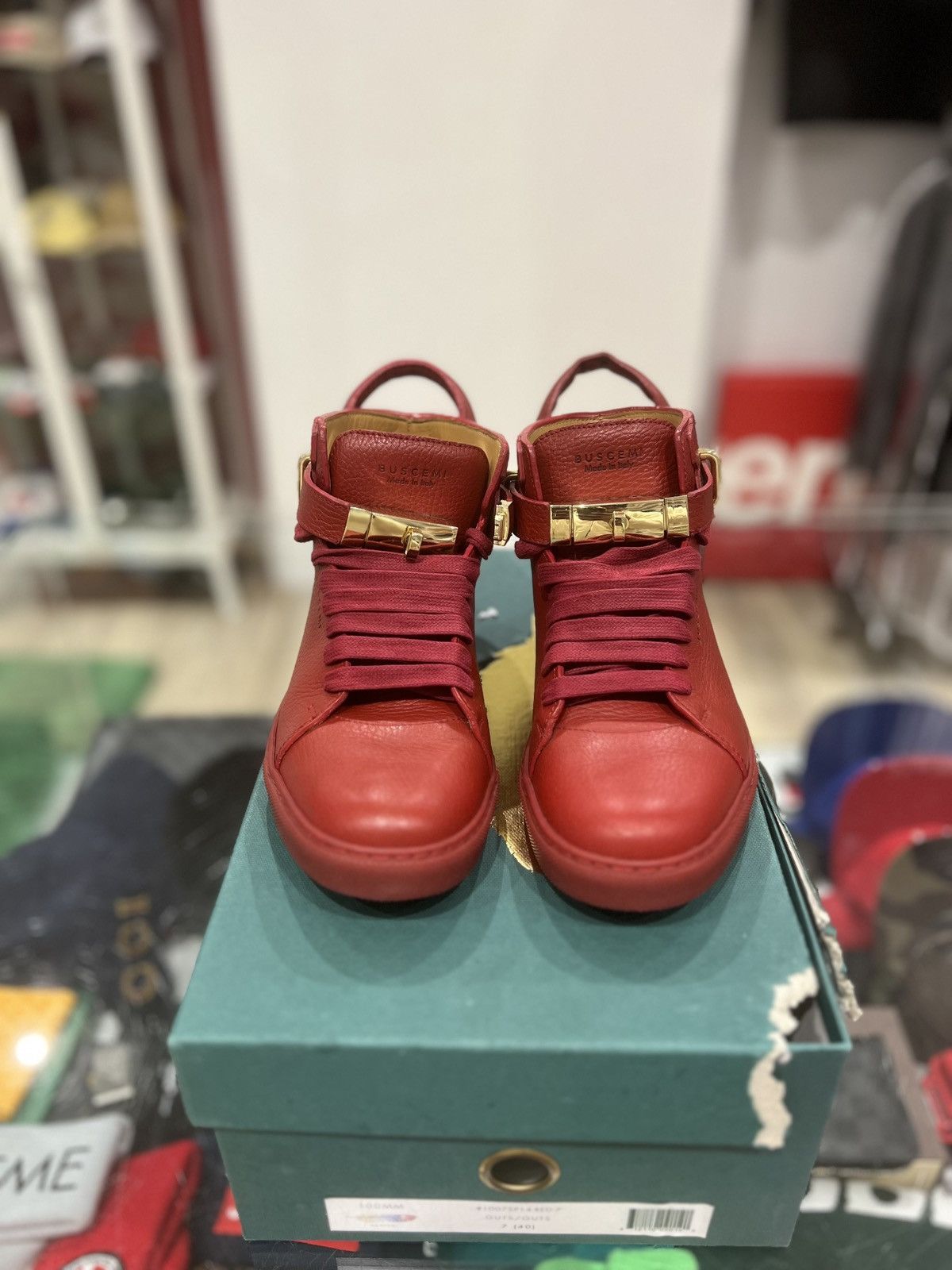 Buscemi Buscemi 100MM High Top Sneaker Red Size US 7 / EU 40 - 3 Thumbnail