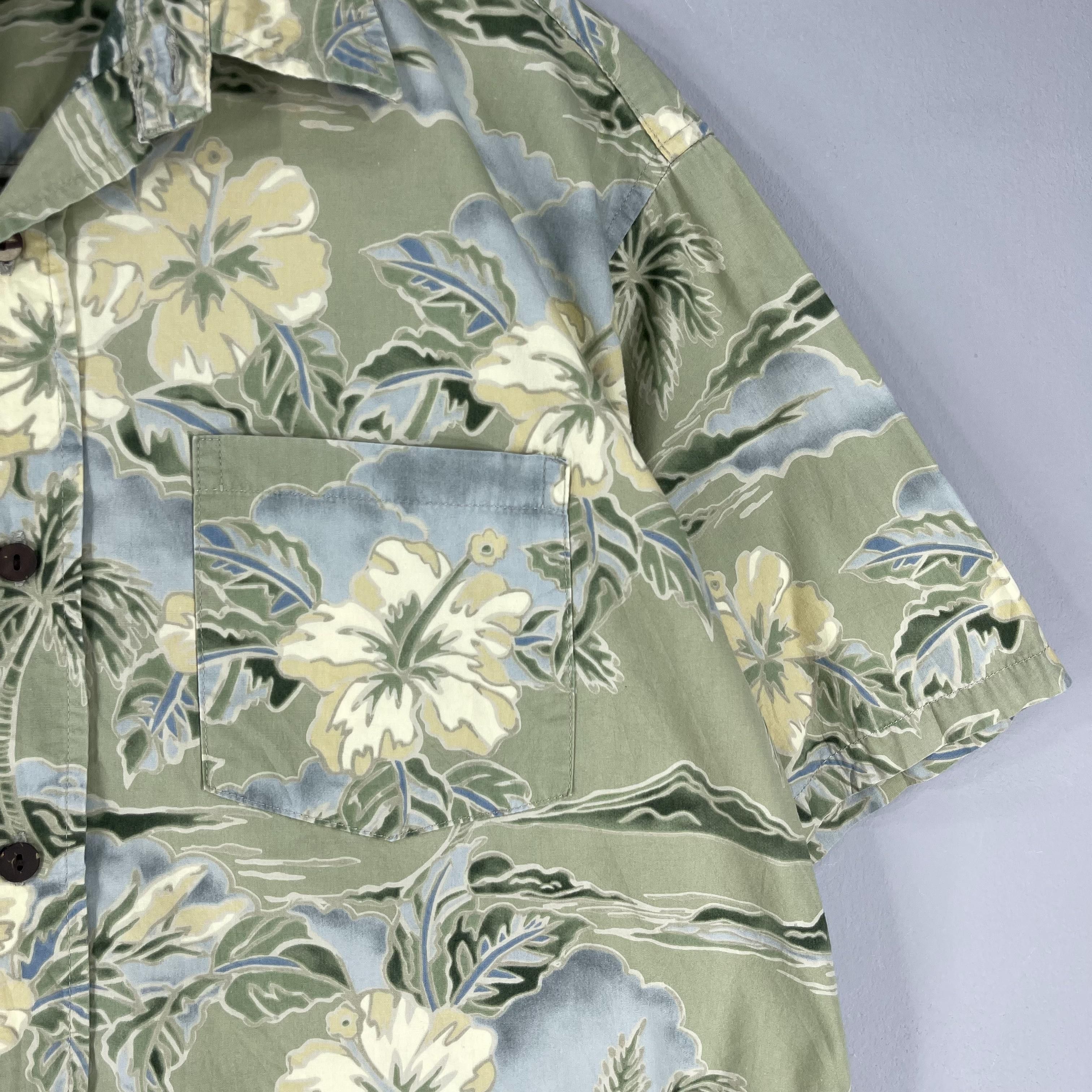 Japanese Brand Vintage Hawaiian Coconut Tree Hibiscus Flower Aloha Shirt Size US L / EU 52-54 / 3 - 3 Thumbnail