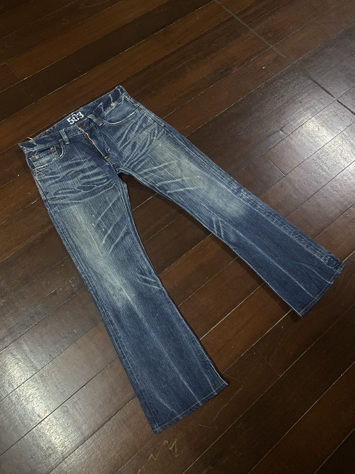 Edwin × Jean FIRE 🔥 Edwin 503 FLARE JEANS THUNDER BOOT CUT WIDE LEG Size US 36 / EU 52 - 2 Thumbnail