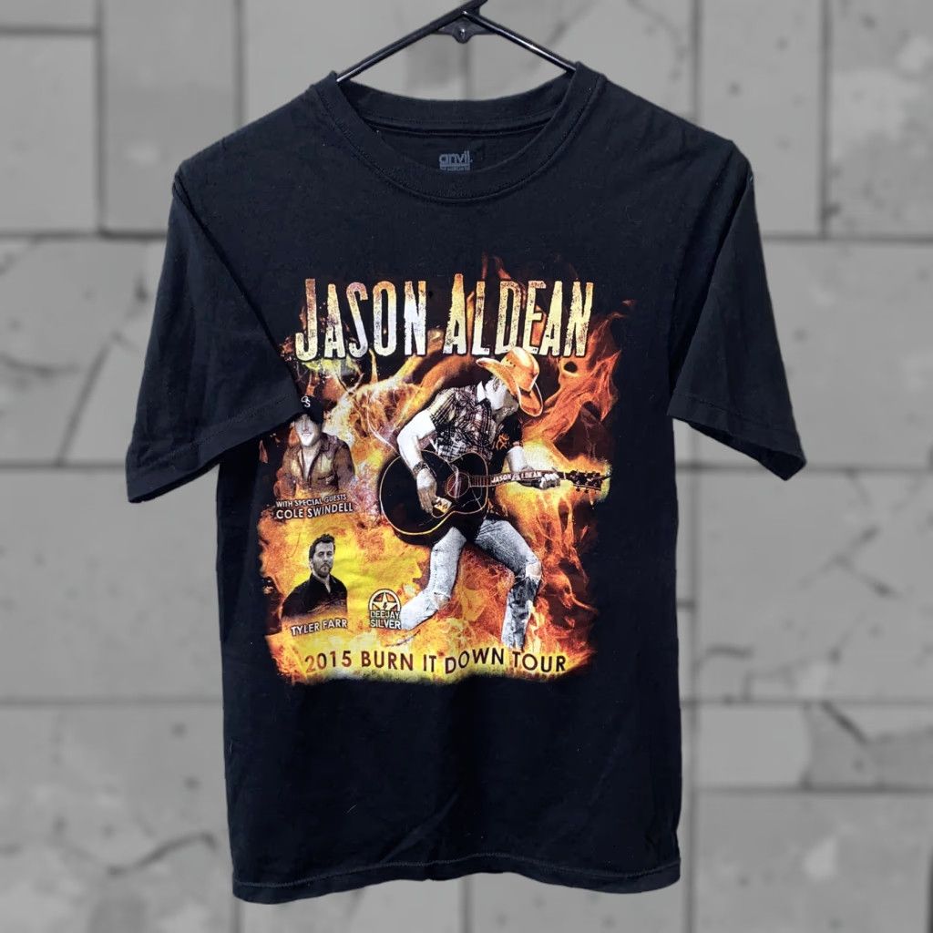 Anvil Anvil Mens Black Jason Aldean 2015 Burn It Down Tour T-Shirt Size S Size US S / EU 44-46 / 1 - 1 Thumbnail
