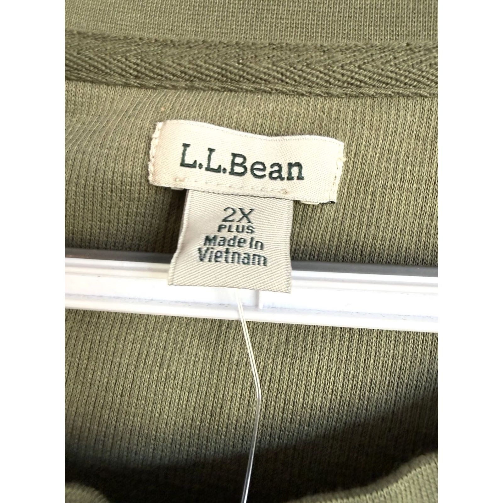Vintage L.L. Bean Womens New With Tag Olive Green Henley 2X Weekend Casual Basic Thermal (Sleeve Length: Long Size XXL / US 16-18 / IT 52-54 - 3 Thumbnail