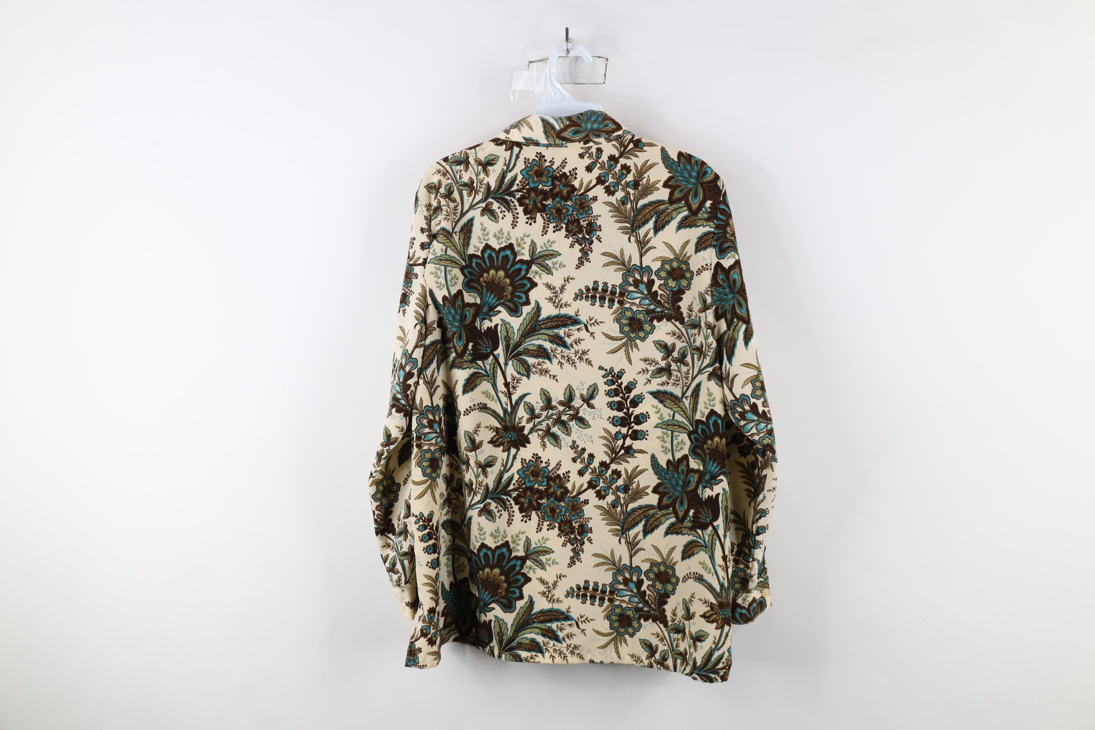Vintage Vintage 90s Streetwear Flower Geometric Knit Button Shirt Size L / US 10 / IT 46 - 10 Thumbnail