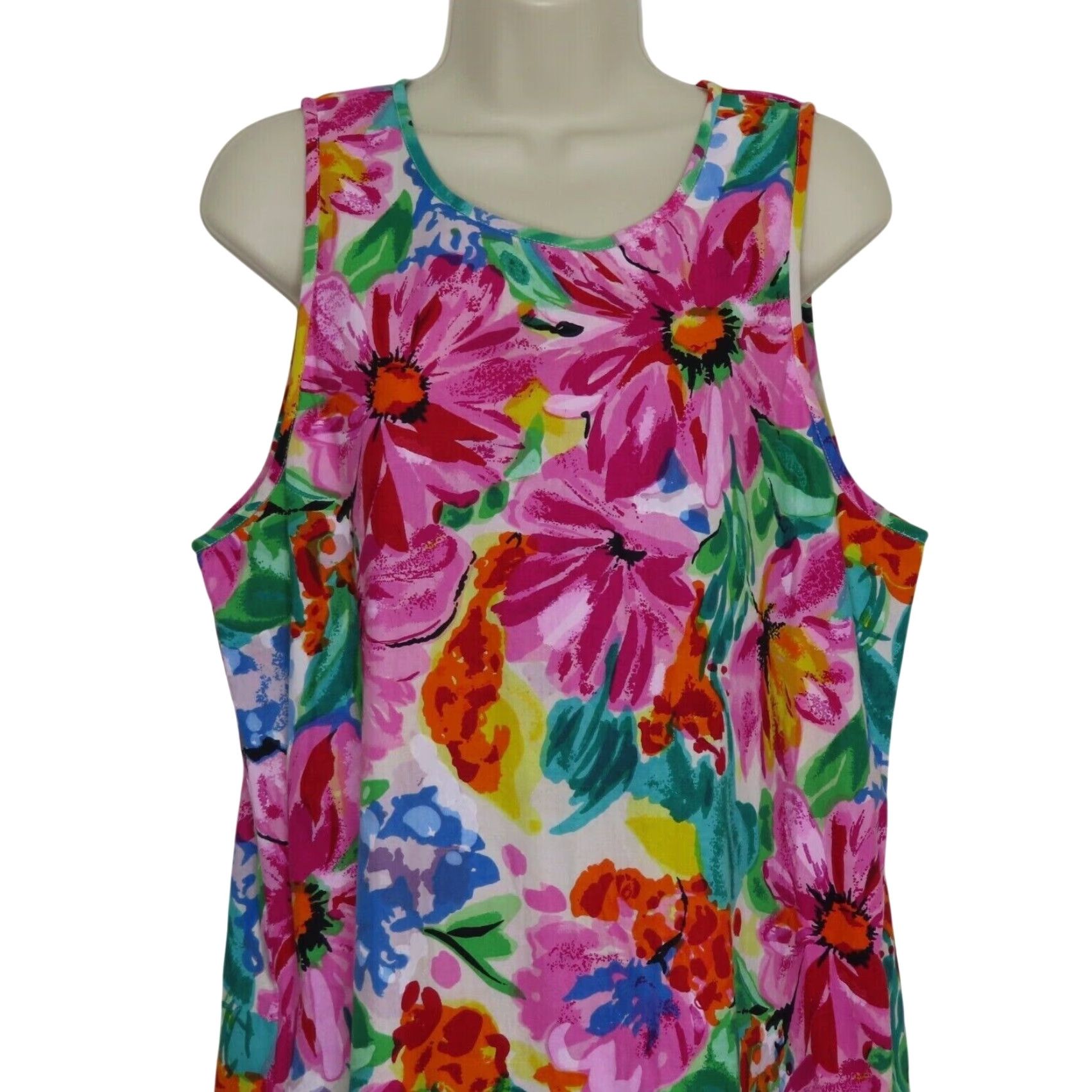 Vintage VINTAGE Willow Ridge Women Petite Medium PM Cotton Floral Sundress Dress Size M / US 6-8 / IT 42-44 - 2 Thumbnail