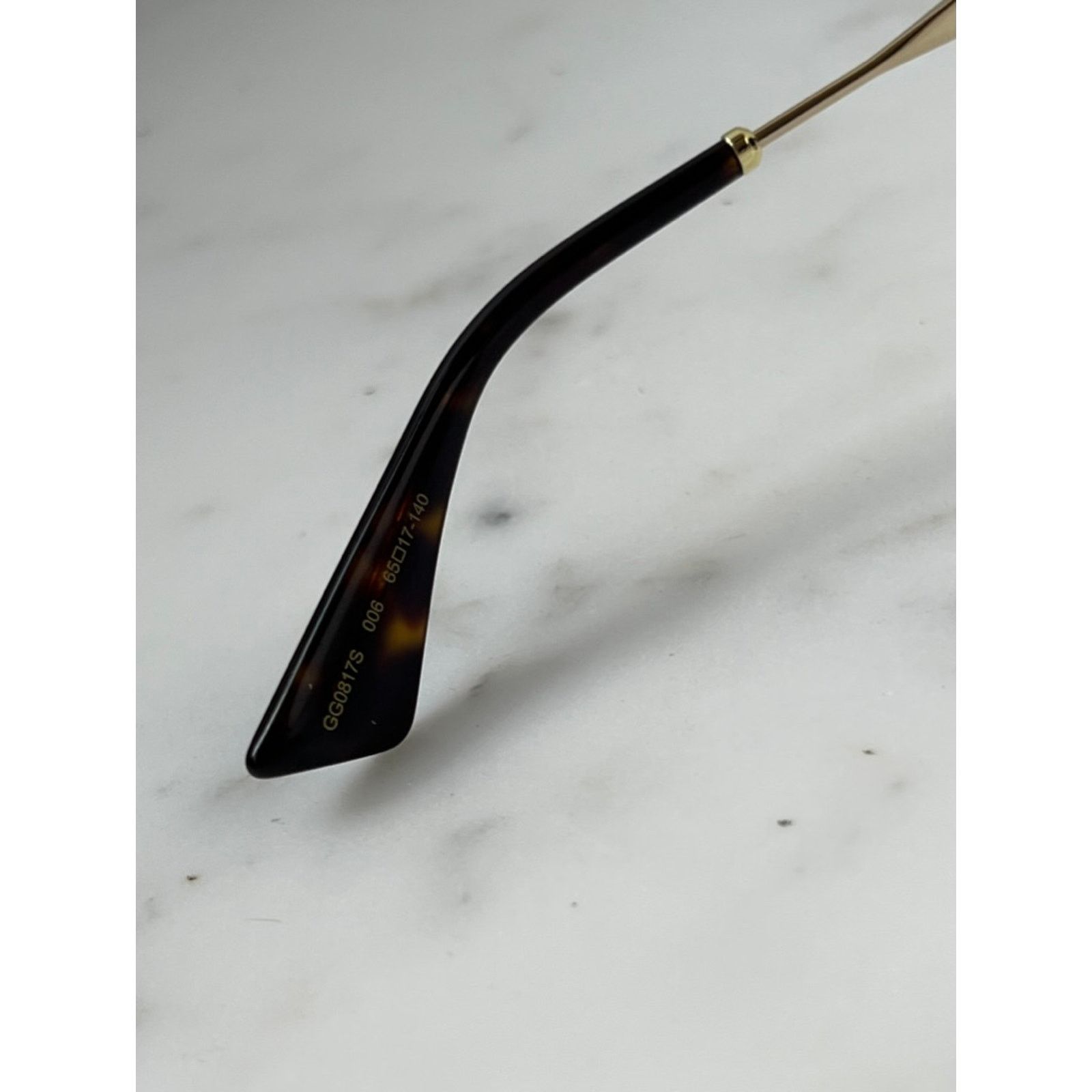 Gucci NEW Gucci GG0817S 006 Marmont Logo Oversized Gold Sunglasses Size ONE SIZE - 8 Thumbnail