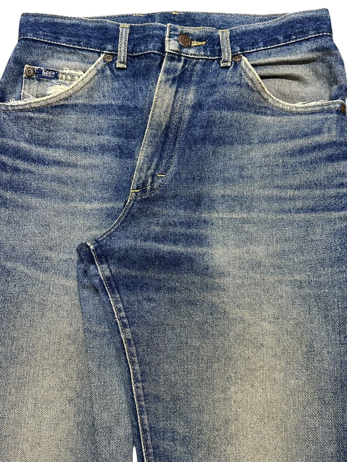 Lee Vintage 90s Lee Mud Wash Faded Whiskers Distress Style Jeans Size US 28 / EU 44 - 4 Thumbnail