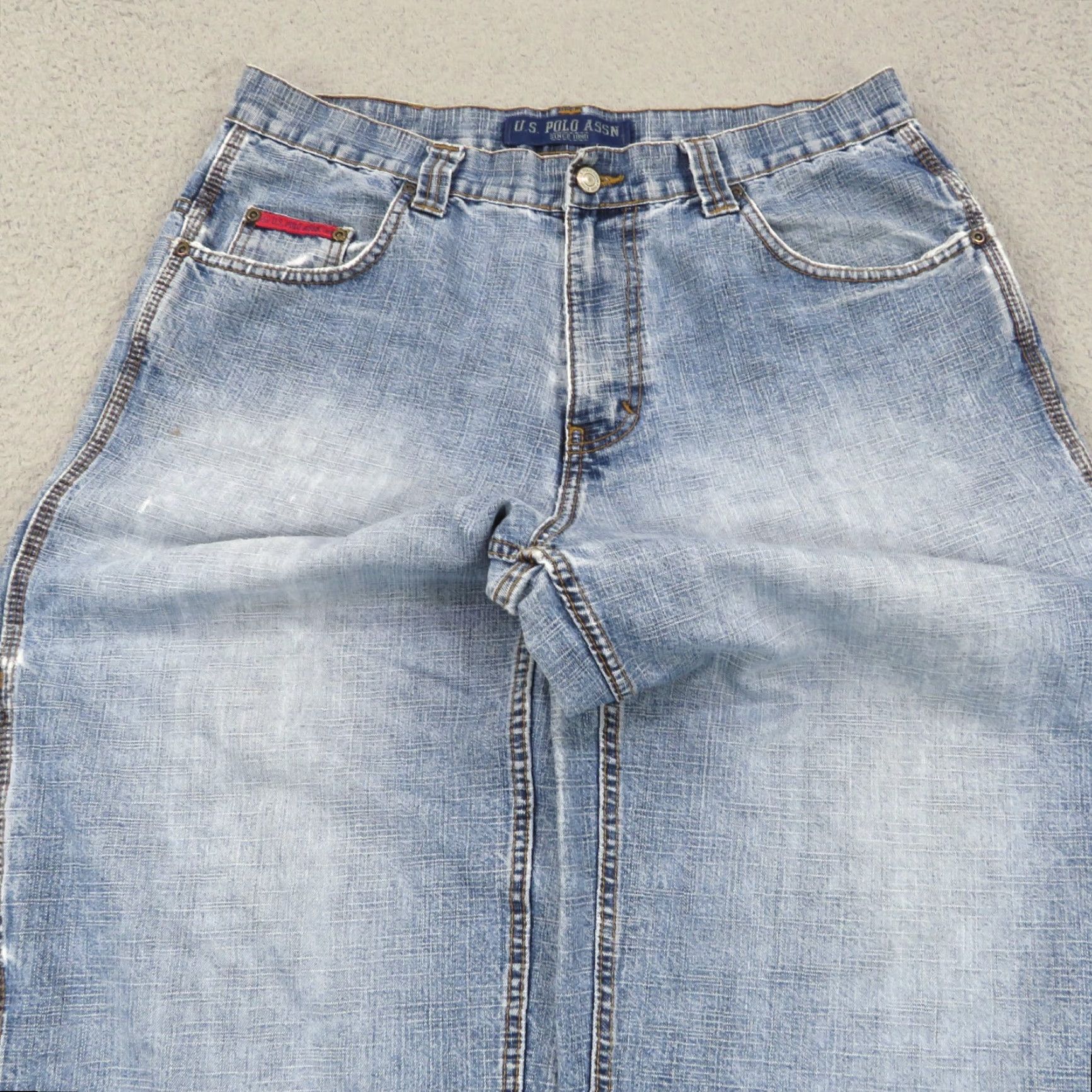 Vintage VTG US Polo Assn Jeans Mens 34x30 Baggy Y2K Carpenter Skater Grunge Pipes Flag Jeans Denim 5-Pocket Relaxed Regular Blue USA 90s Mens Size US S / EU 44-46 / 1 - 7 Thumbnail