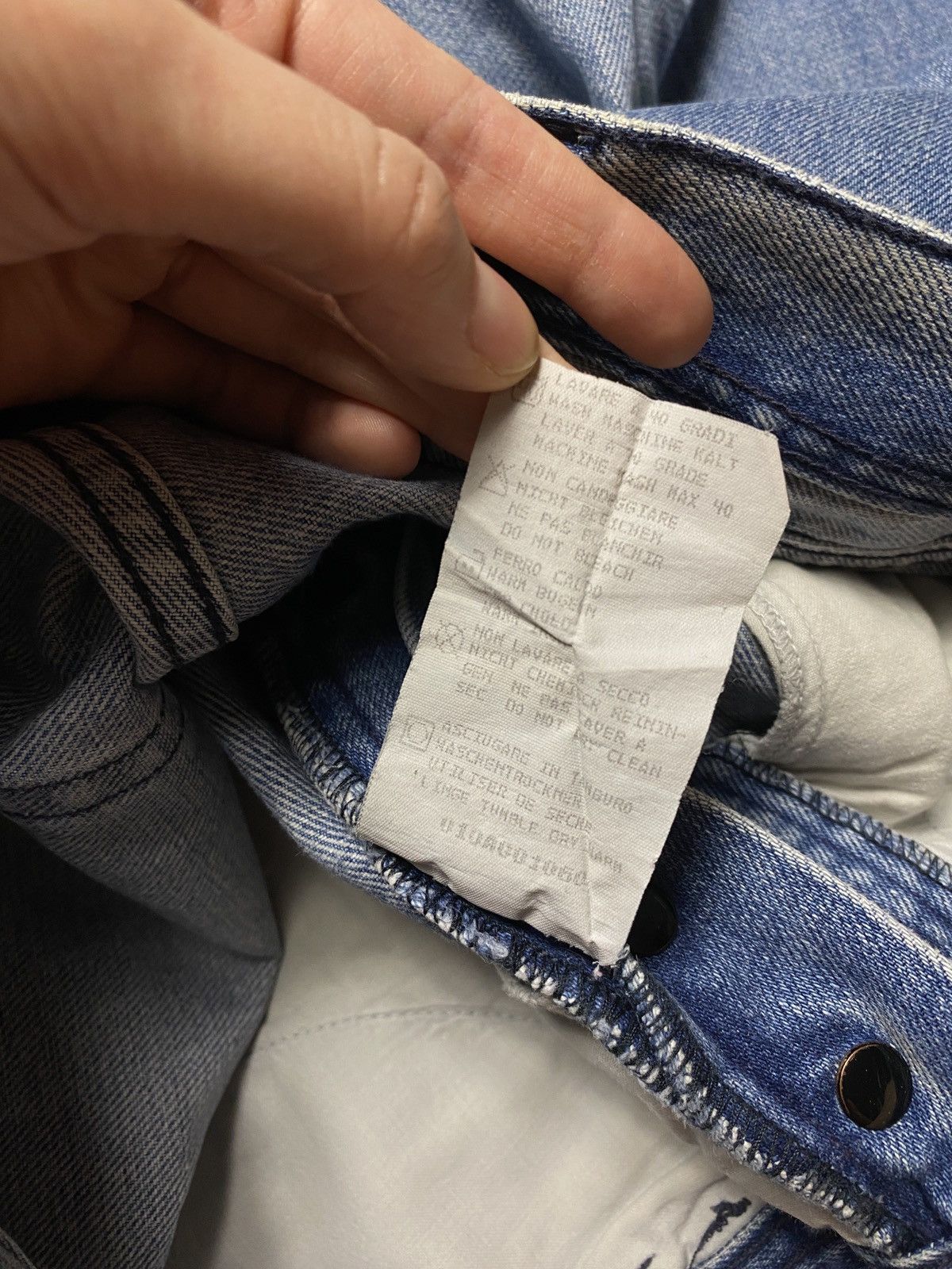 Stone Island Stone island vintage green badge tab blue denim jeans 90s Size US 31 - 11 Thumbnail