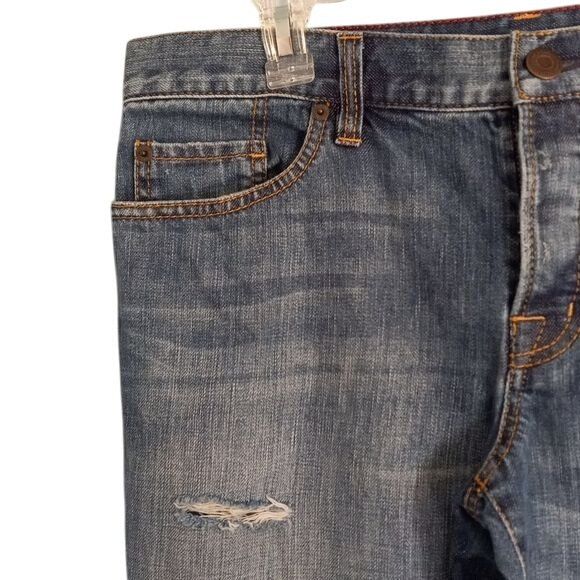 Loft Ann Taylor Loft Size 8 Jeans Boyfriend Distressed Blue Denim Size 30" / US 8 / IT 44 - 3 Thumbnail