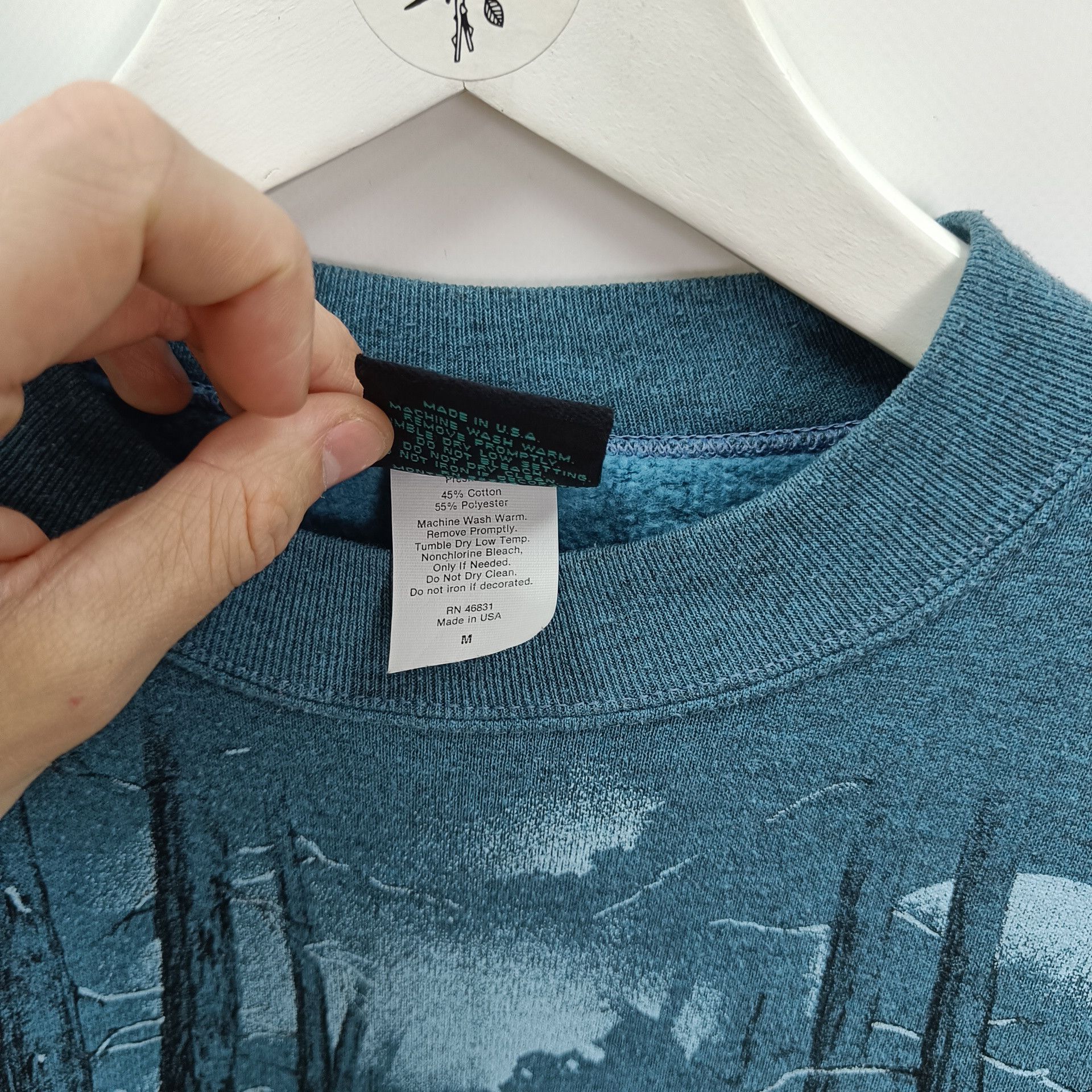 Habitat 🔥90s🔥Vintage Wolf Sweatshirt Full Print Habitat Size US M / EU 48-50 / 2 - 5 Thumbnail