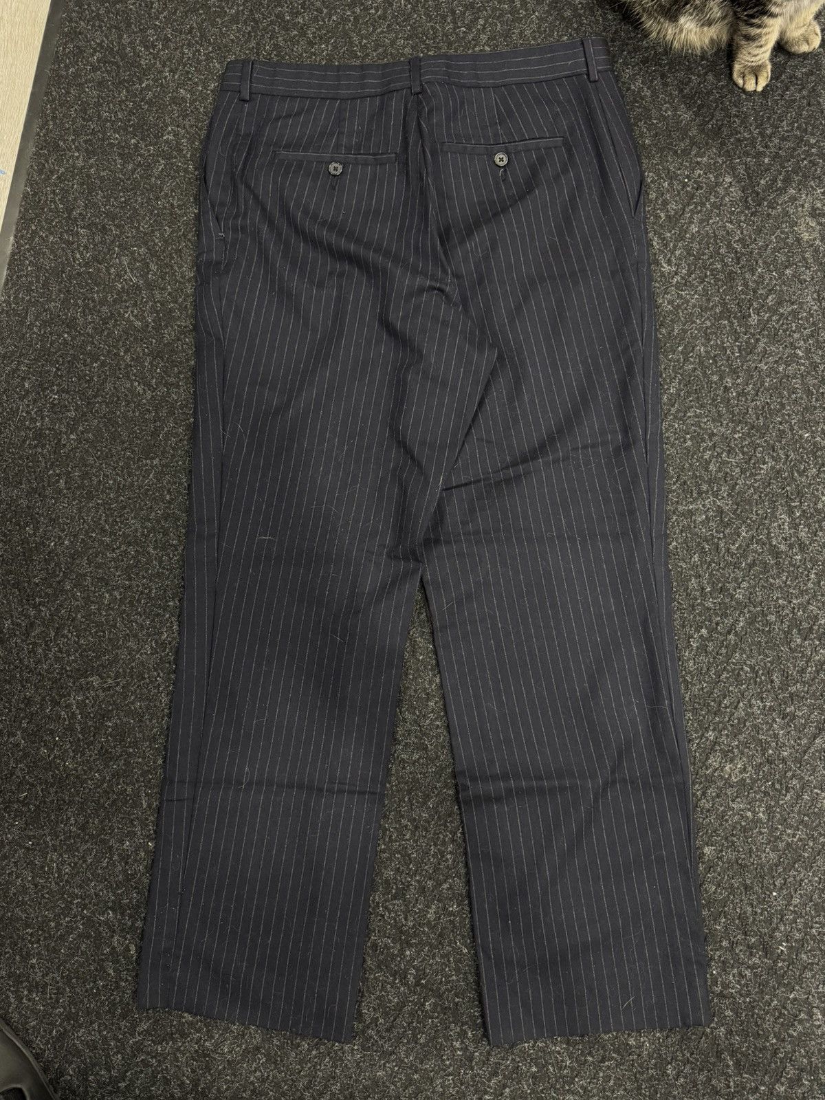 Vintage Navy Pinstriped Trousers Size US 32 / EU 48 - 3 Thumbnail
