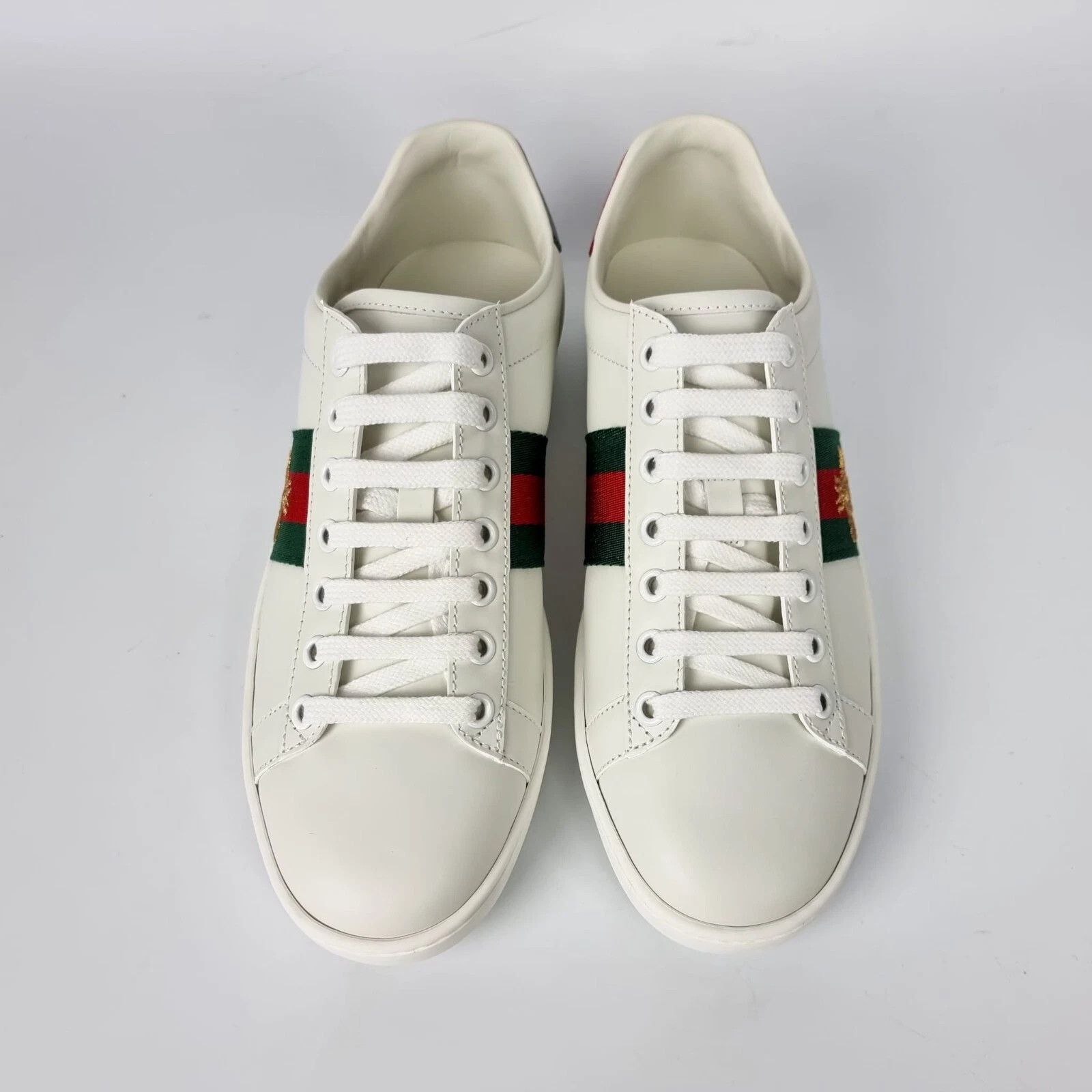 Gucci GUCCI Ace Bee Men's White Leather Sneakers New Size US 7.5 / EU 40-41 - 7 Thumbnail