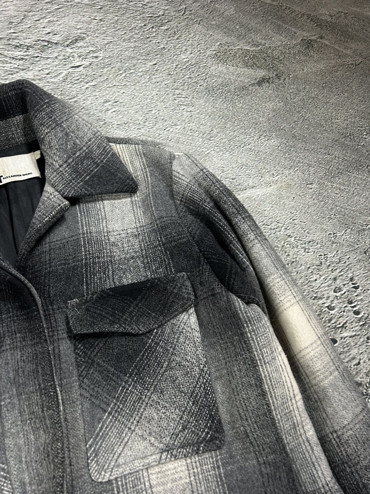 Alexander Wang Alexander Wang coat plaid wool grey with fringes Size US M / EU 48-50 / 2 - 5 Thumbnail
