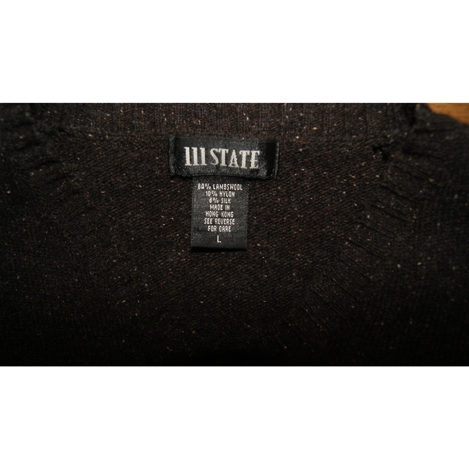 Vintage VTG 111 State Mens Large Brown Vneck Sweater Wool Blend Size US L / EU 52-54 / 3 - 3 Thumbnail