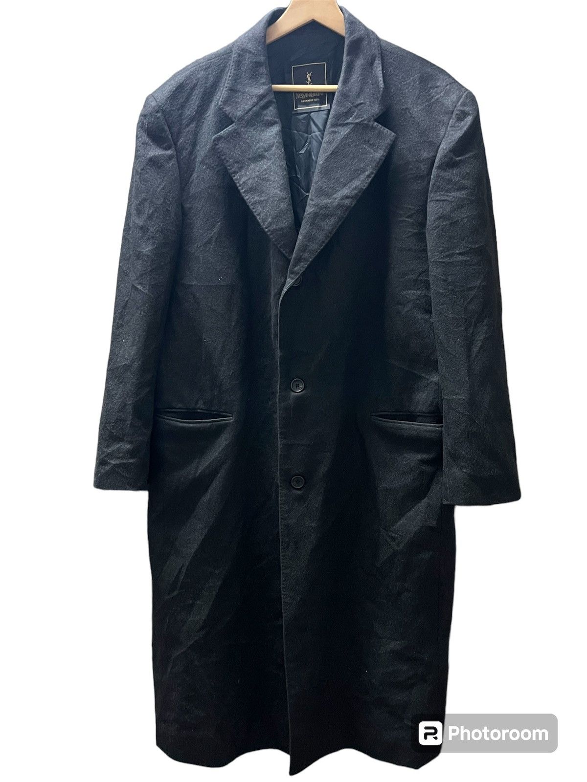 Yves Saint Laurent Yves Saint Laurent long coat dark Wool cashmere fabric. Size US XL / EU 56 / 4 - 1 Thumbnail