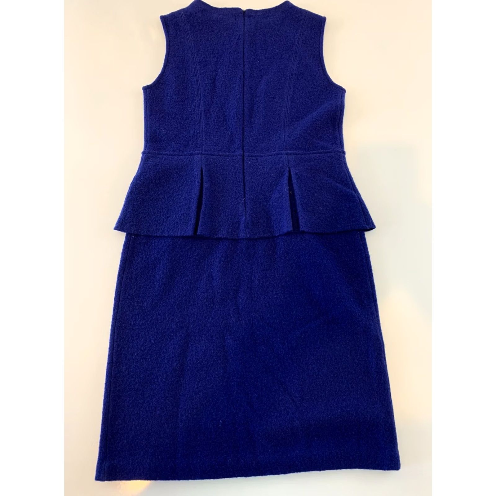 Anthropologie Sparrow Anthropologie Sleeveless Wool Dress Women's Small Blue Dress, Anthropologie, A-Line, Knee Length, Casual, Solid, Sleeveless, Blue, 90s Size S / US 4 / IT 40 - 5 Thumbnail