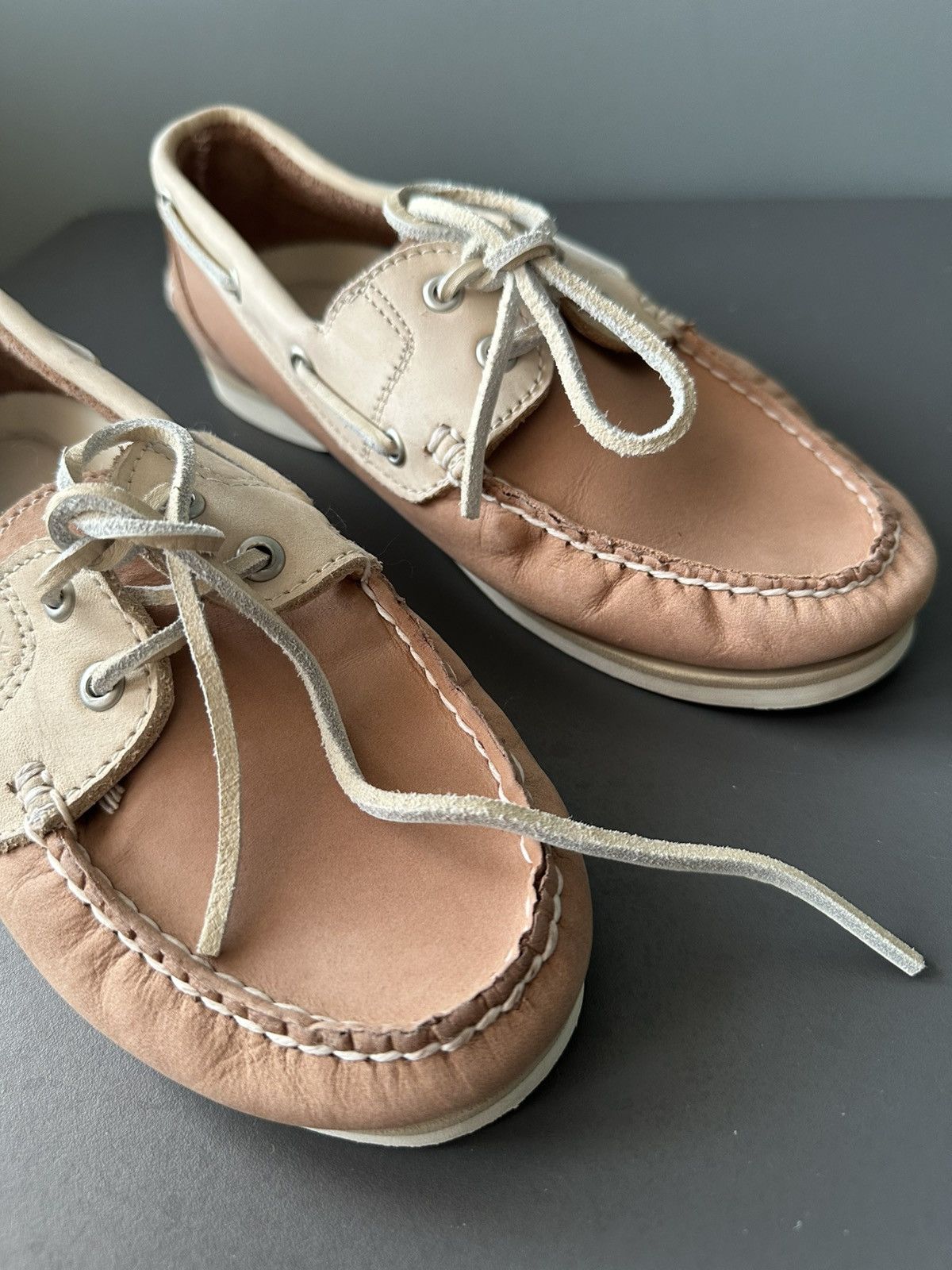 Timberland Timberland Deck Shoes Beige & Tan Leather Size 39 Size US 9 / IT 39 - 2 Thumbnail