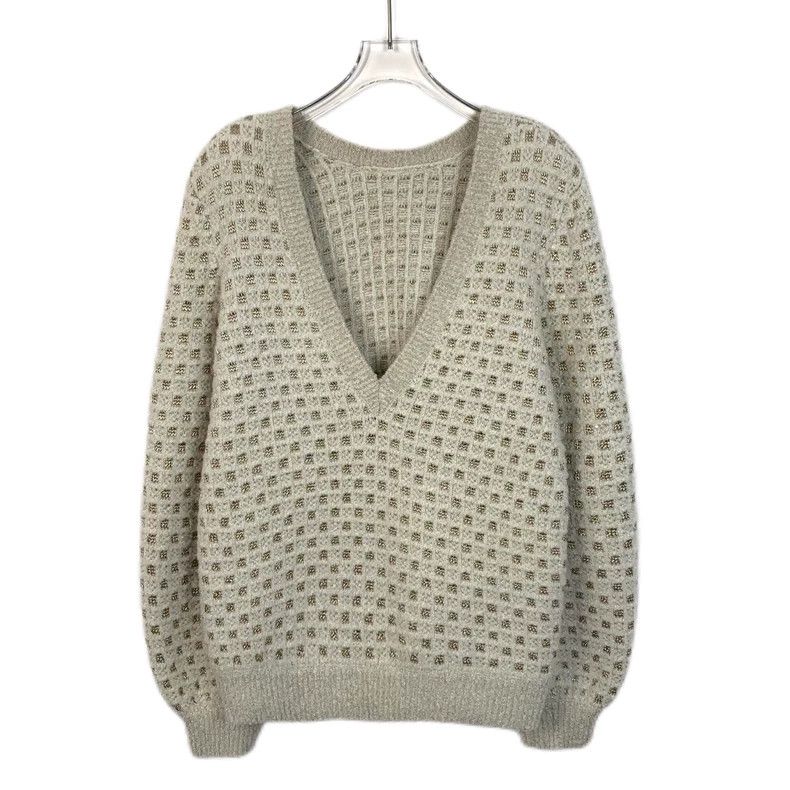 Chanel Chanel Beige V-Neck Long Sleeve Sweater-dmc Size US L / EU 52-54 / 3 - 1 Thumbnail