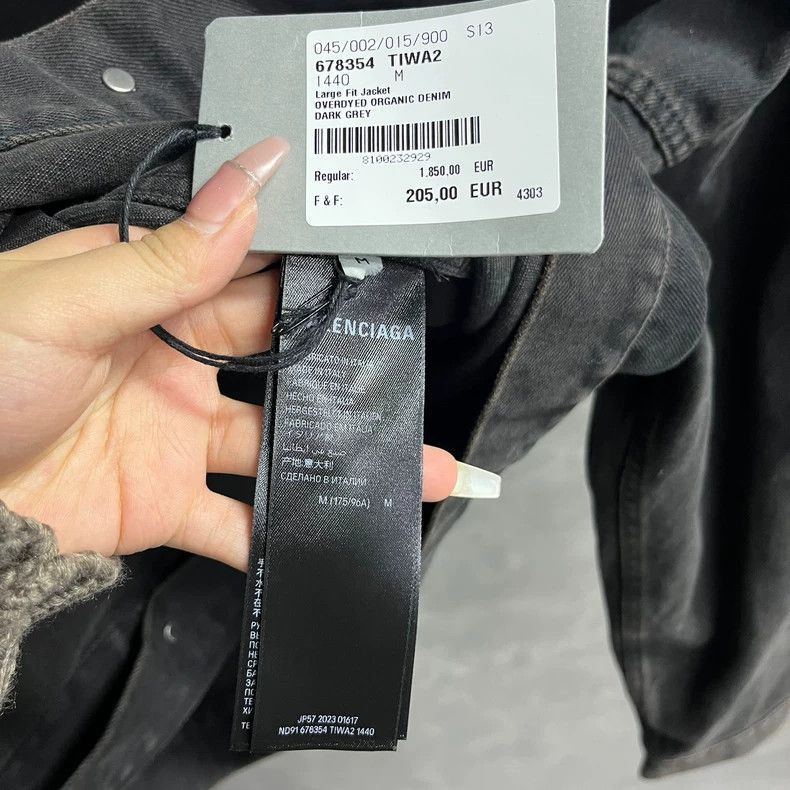 Balenciaga Black Logo Denim Jacket by Balenciaga-2506 Size US XS / EU 42 / 0 - 4 Thumbnail