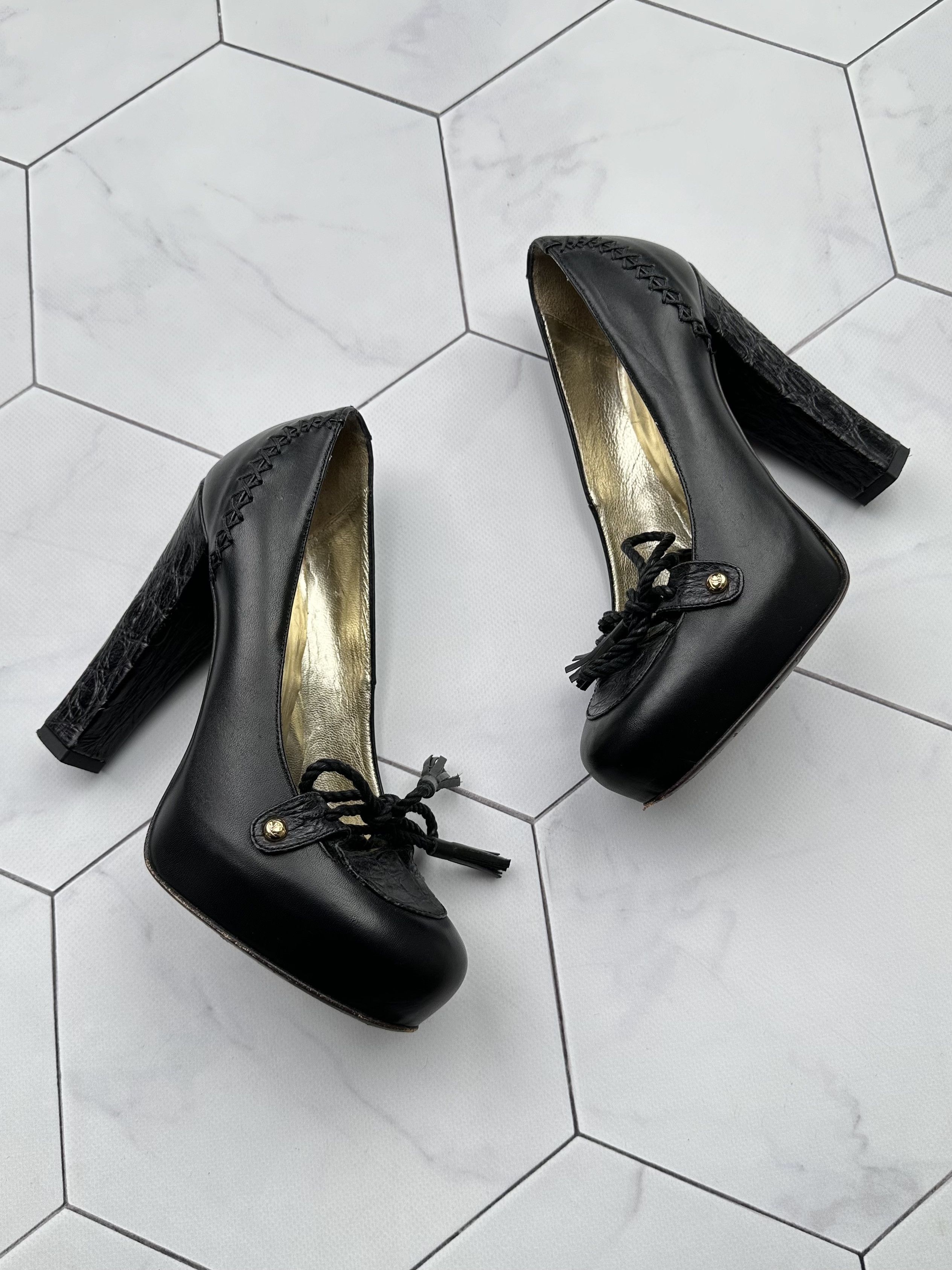 image of Just Cavalli Vintage Heel Shoes in Black, Women's (Size 7)