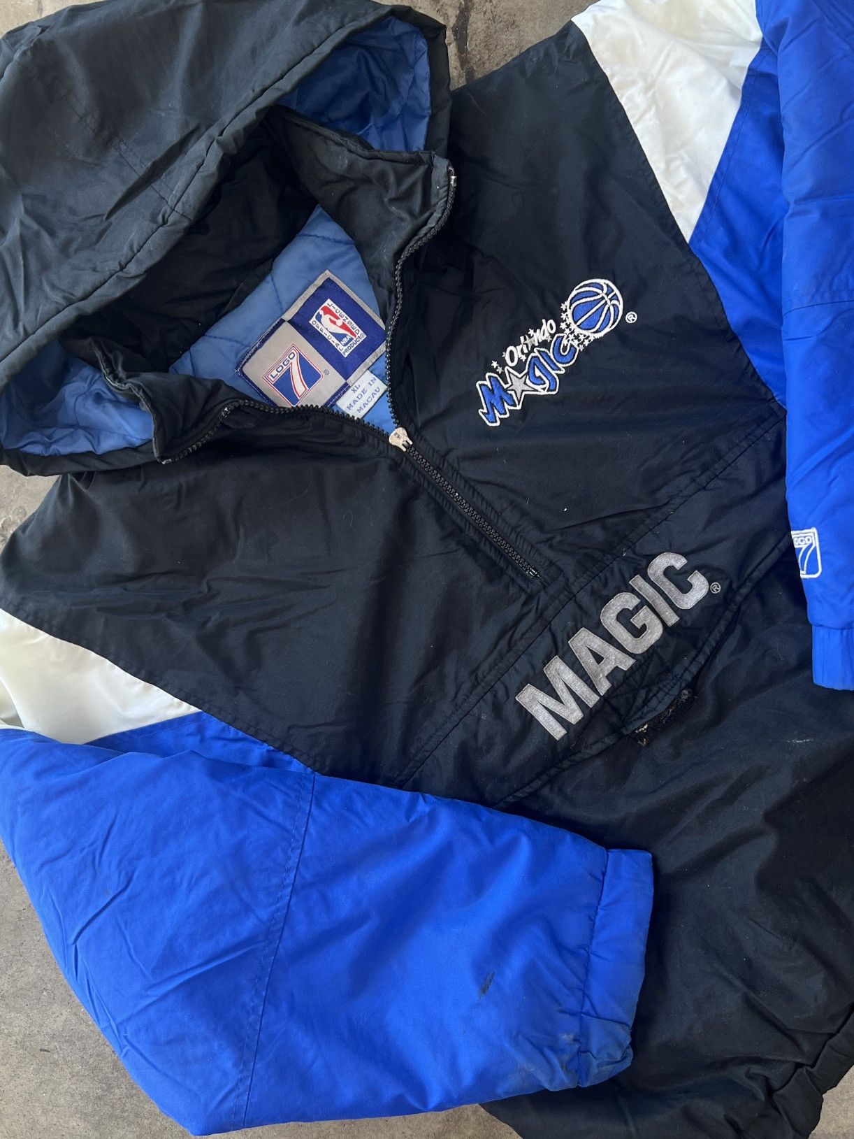 NBA × Vintage Vintage 90s Orlando Magic Logo 7 Quater Zip Up Jacket XL Size US XL / EU 56 / 4 - 1 Thumbnail