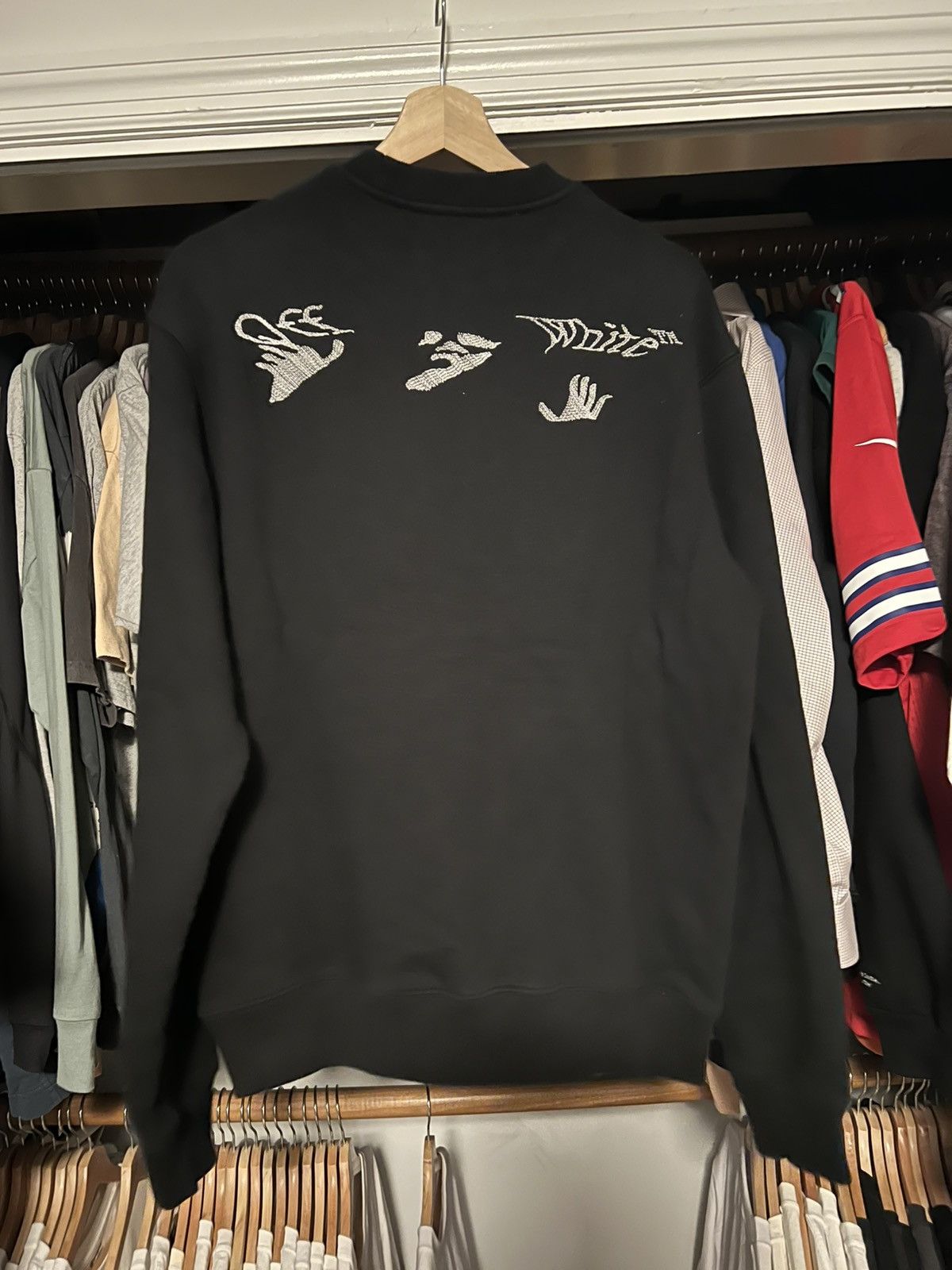 Off-White × Virgil Abloh OFF WHITE DISTORTED LOGO CREW NECK SWEATER Size US M / EU 48-50 / 2 - 6 Thumbnail