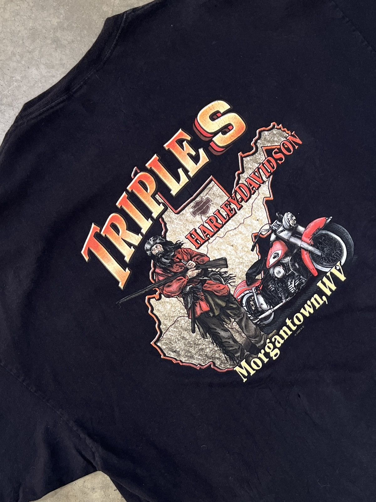 Harley Davidson Vintage 2003 Harley Davidson West Virginia Triple S Tee XXXL Size US XXL / EU 58 / 5 - 1 Thumbnail