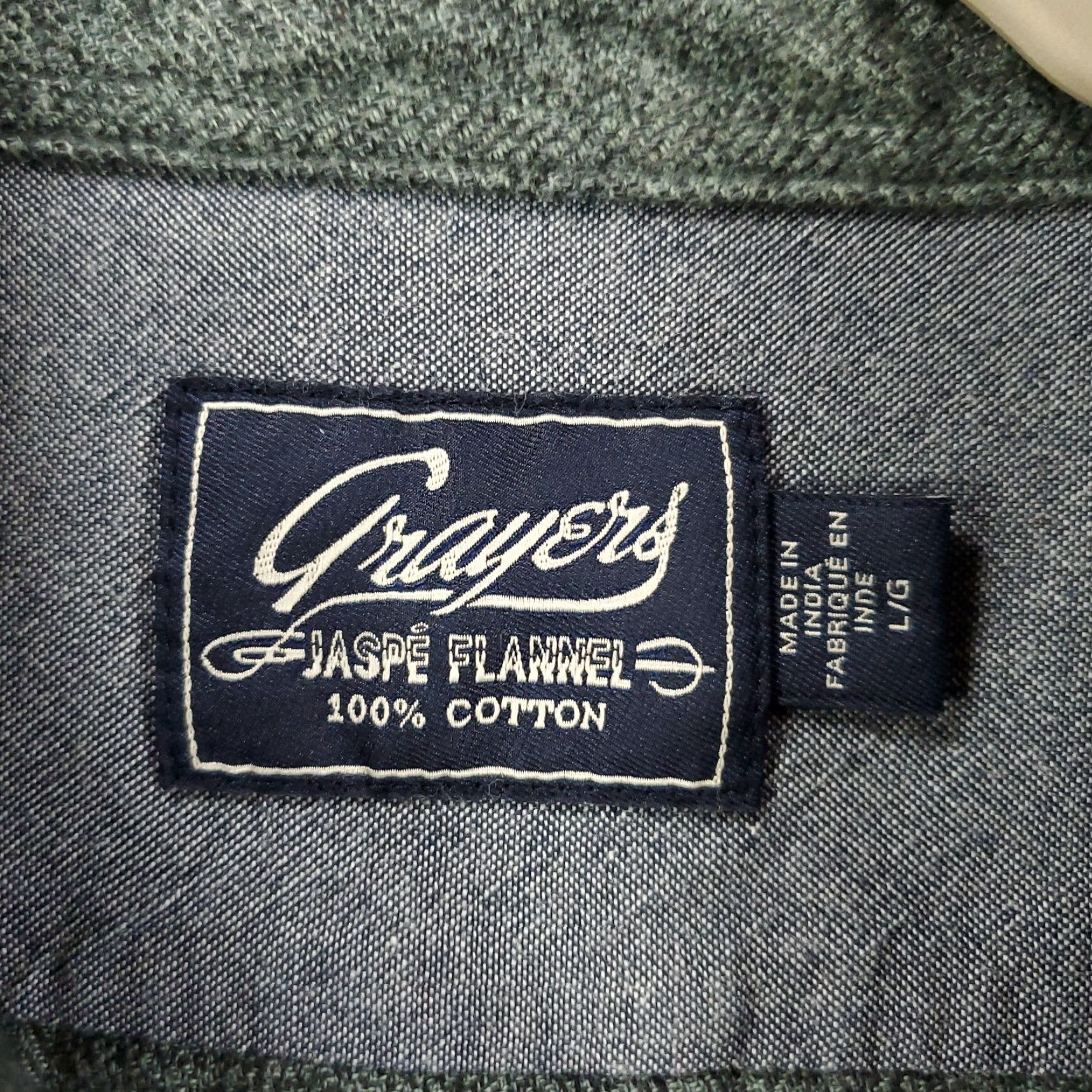 Grayers VINTAGE Grayers Jaspe Flannel Shirt Mens Large Green Button Up Long Sleeve Size US L / EU 52-54 / 3 - 7 Thumbnail