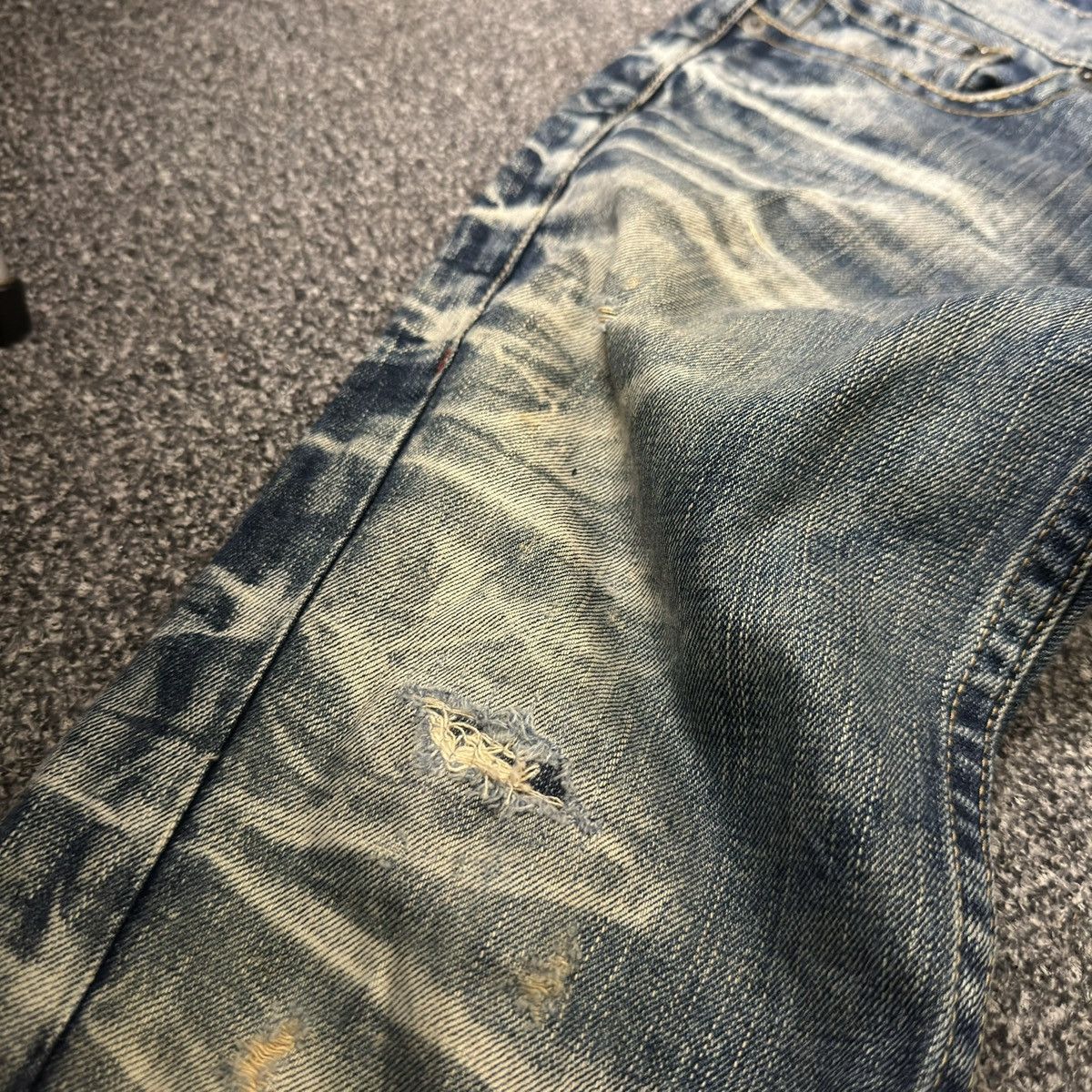 If Six Was Nine Flared 90s Rare Japanese Snake Tornado Mart Whisker Jeans Size US 32 / EU 48 - 18 Thumbnail