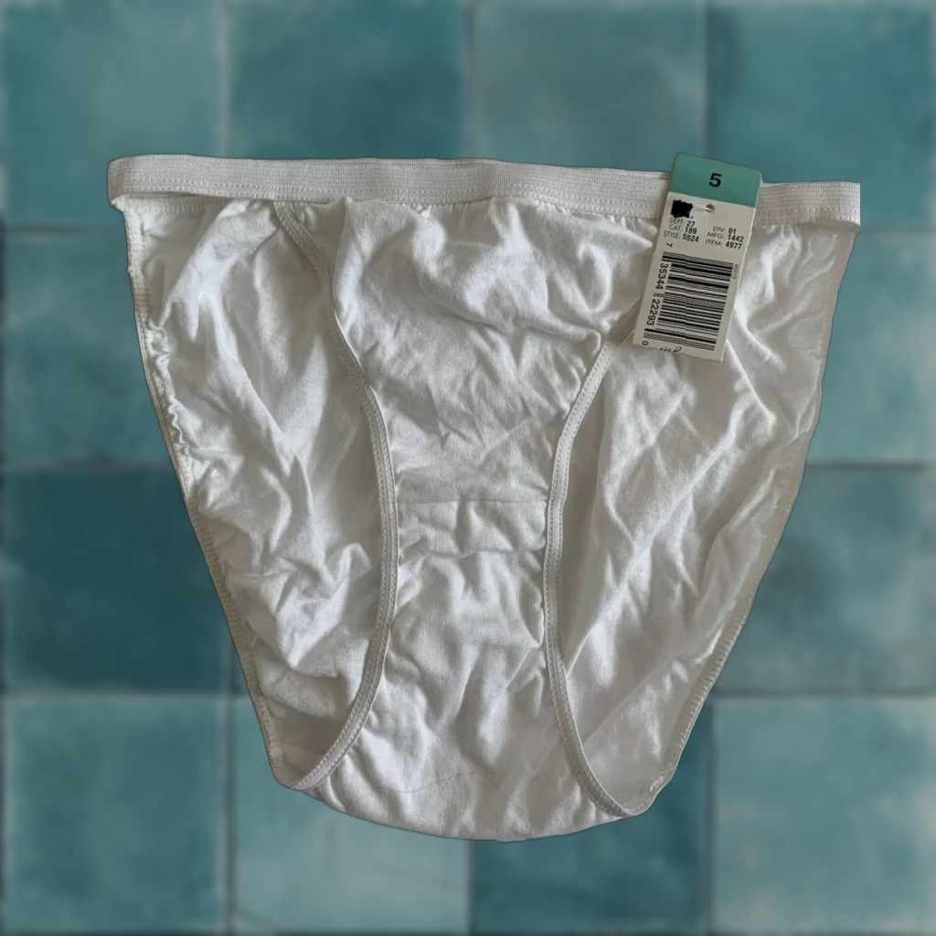 Vintage VINTAGE White Bikini Underwear NWT NOS Womens S/5 00s Deadstock Bikini Panties Regular Size 5 White Size 28" / US 6 / IT 42 - 1 Thumbnail