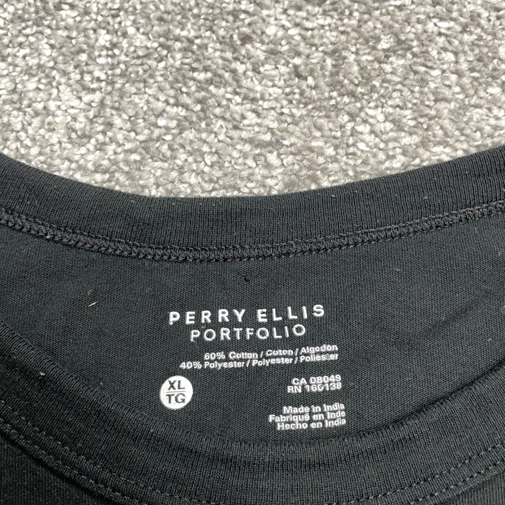 Perry Ellis Vintage Perry Ellis Men’s Black Cotton Blend Crew Neck T-Shirt XL Classic Short Sleeve Size US XL / EU 56 / 4 - 5 Thumbnail