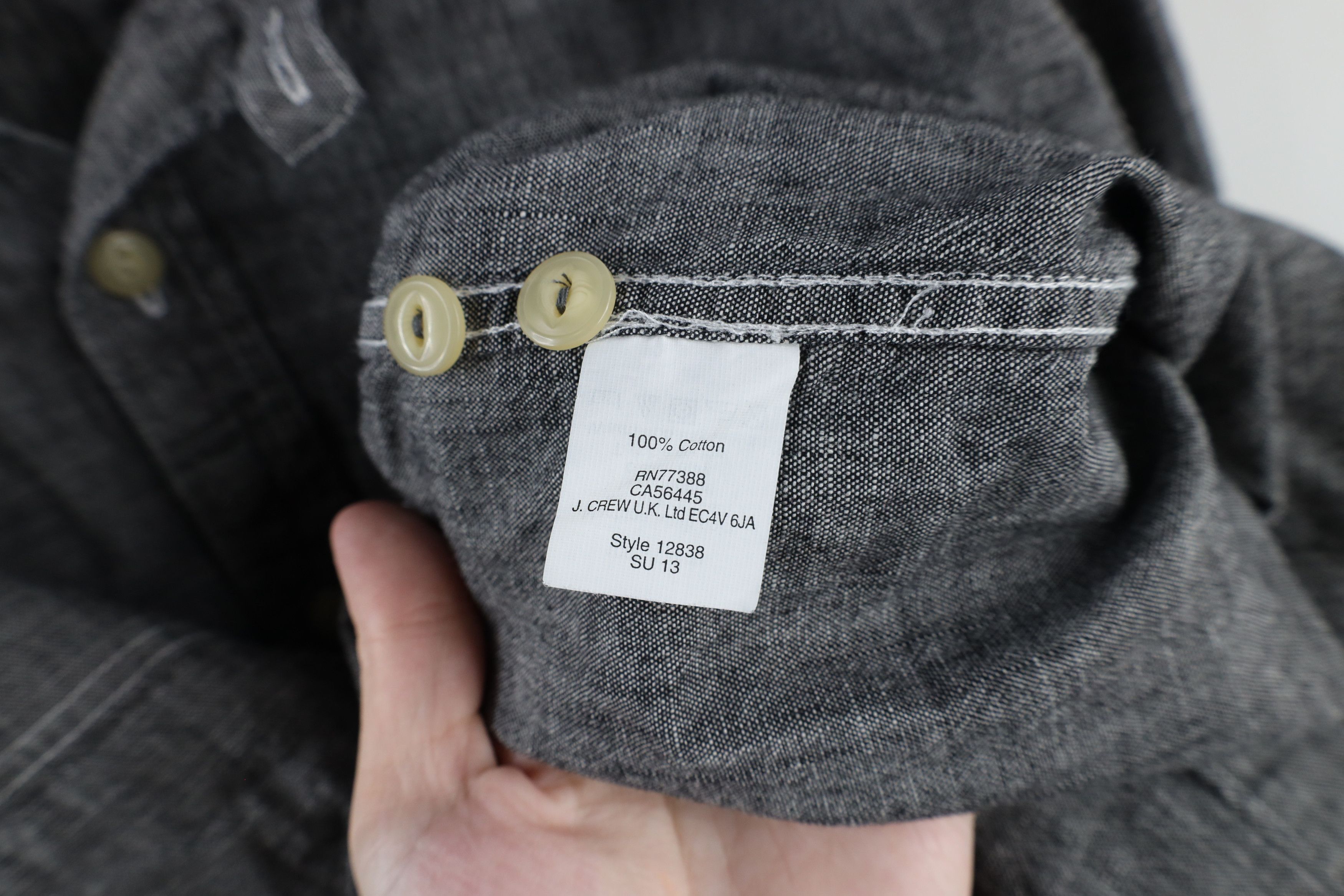 J.Crew × Vintage J Crew Collared Long Sleeve Button Shirt Gray Cotton Size US L / EU 52-54 / 3 - 7 Thumbnail